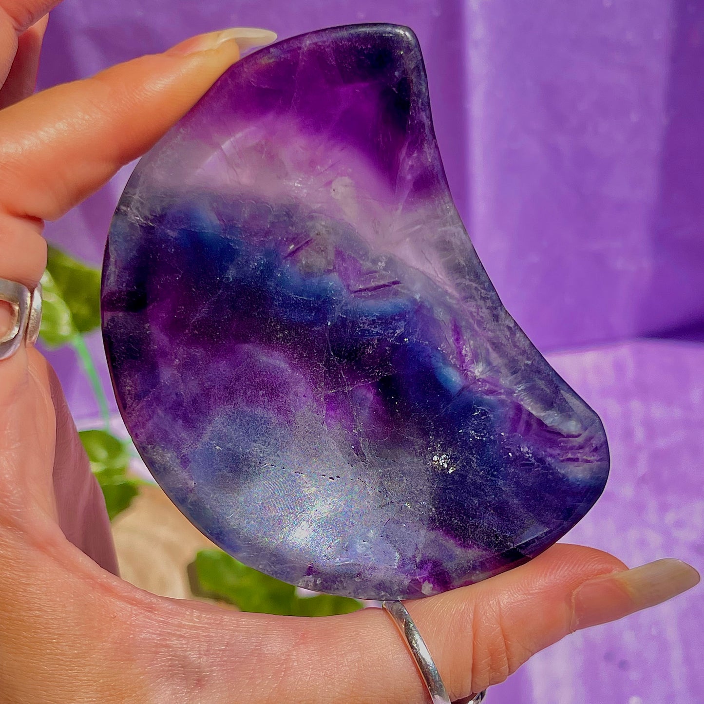 rainbow fluorite moon bowl D