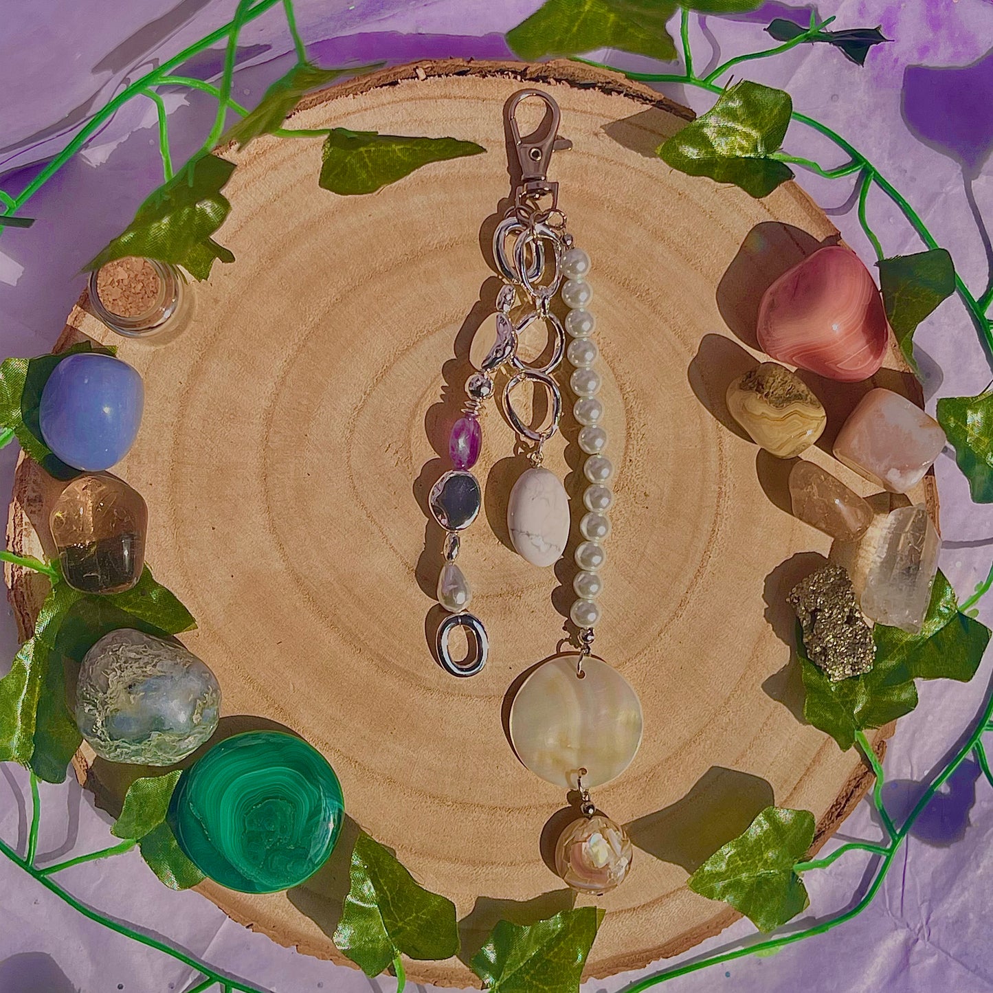 pearl bag charm / key ring