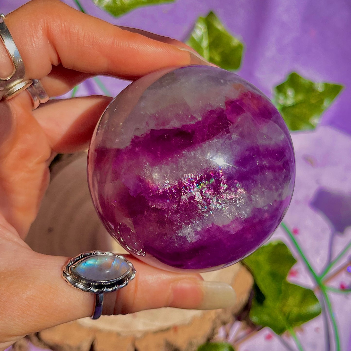 rainbow fluorite sphere A