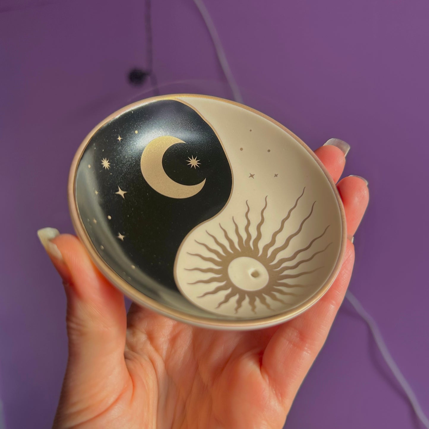 yin yang ceramic incense holder