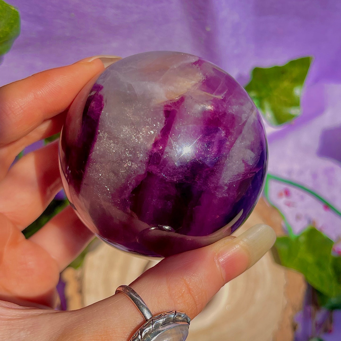 rainbow fluorite sphere B