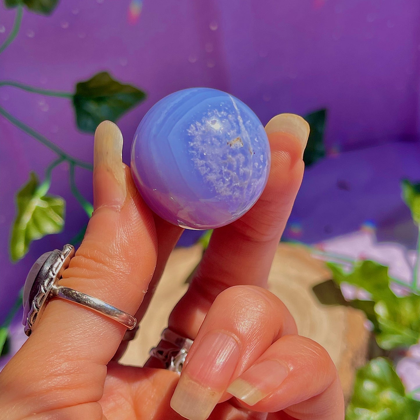blue lace agate sphere A