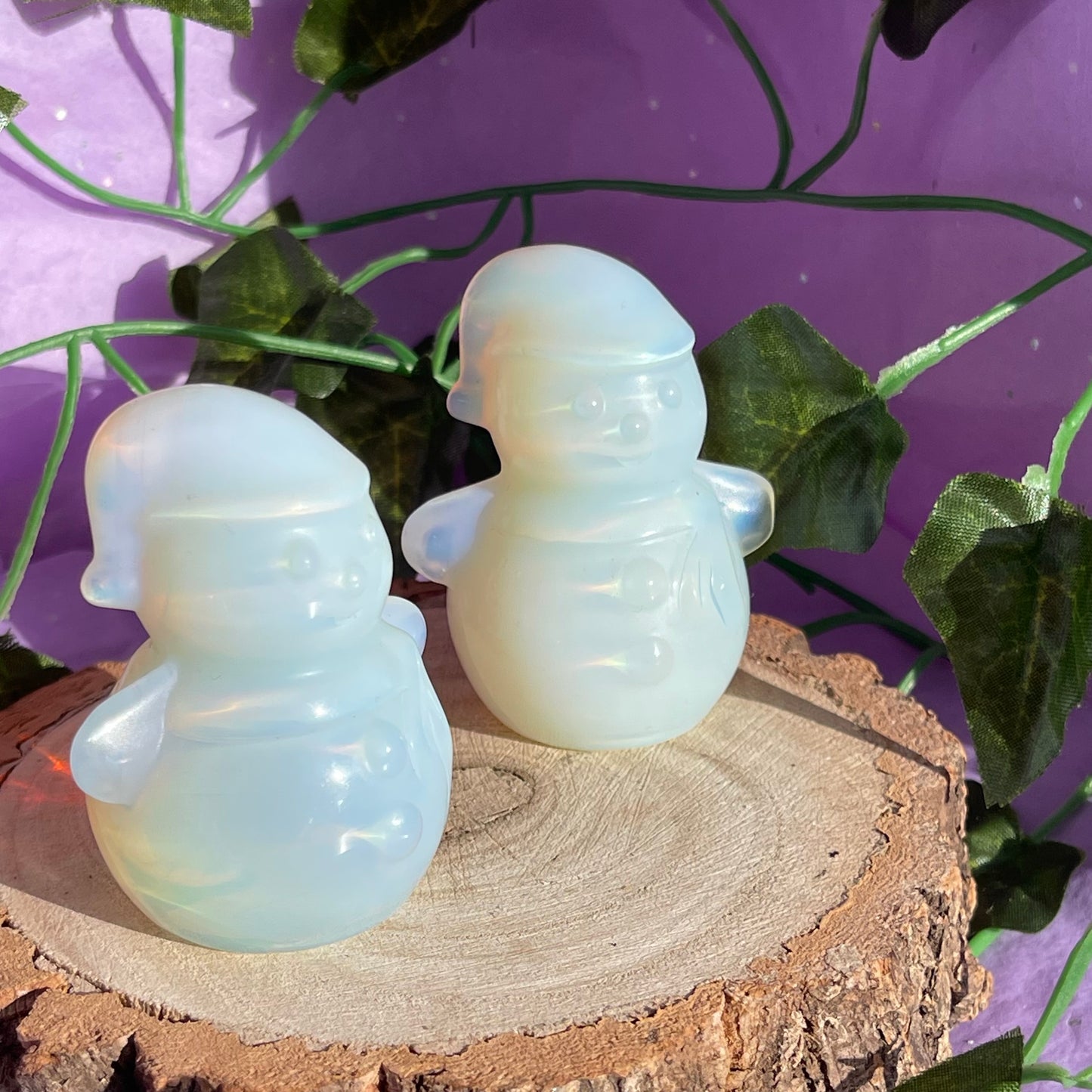 opalite snowman carving