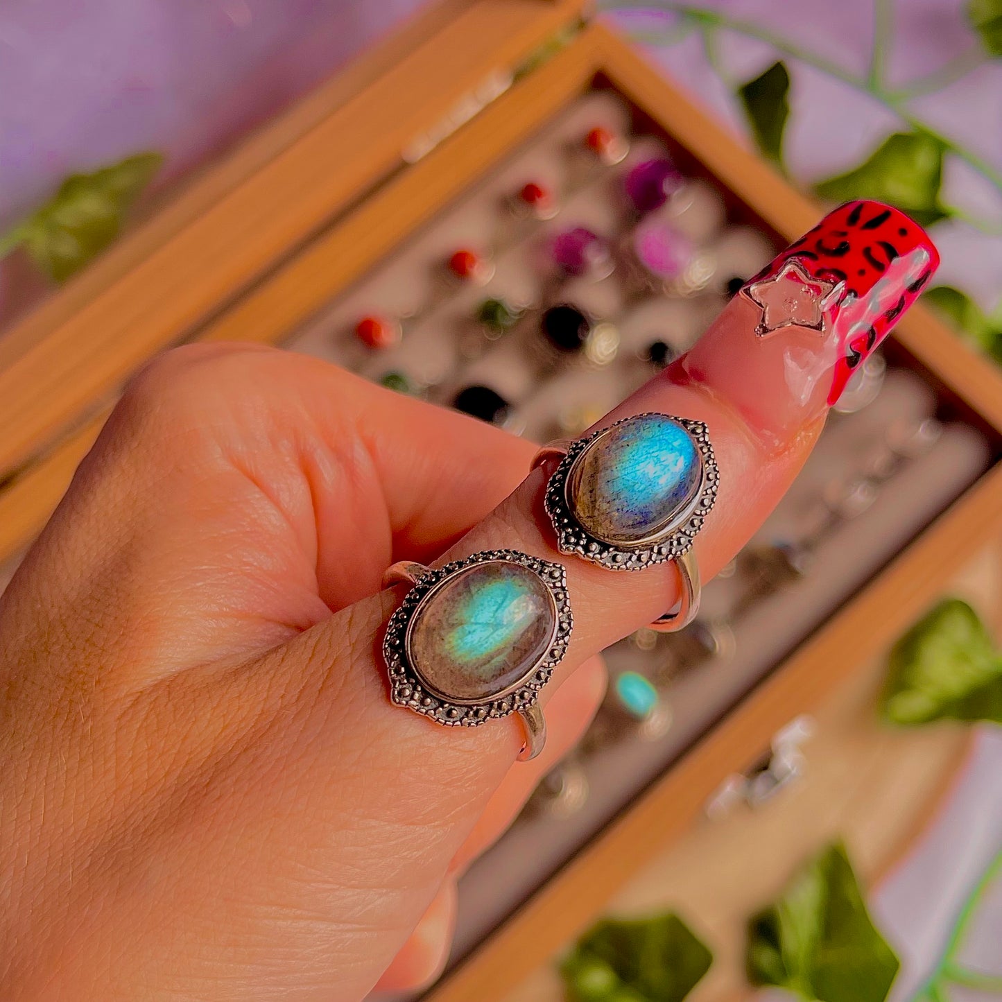 labradorite style A ~ 925 sterling silver adjustable rings / intuitively chosen