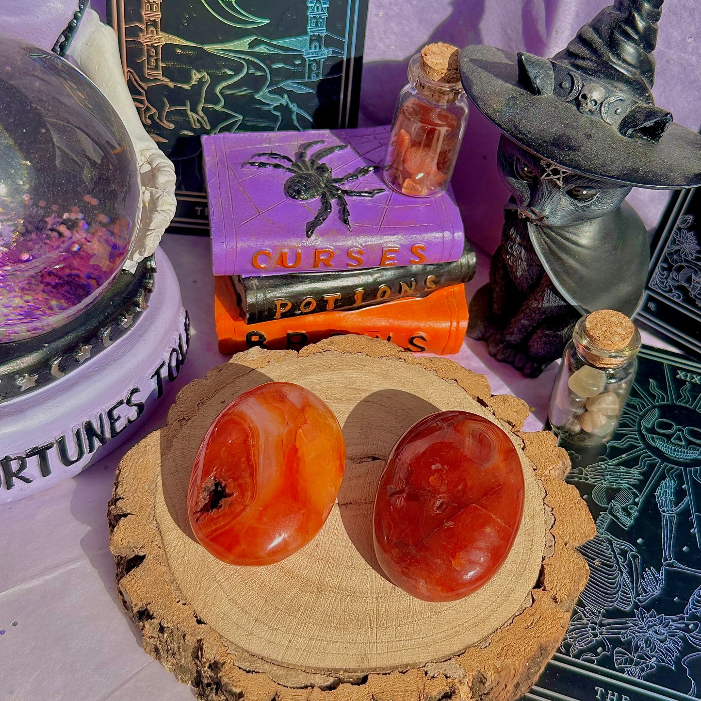 carnelian palm stones ~ intuitively chosen