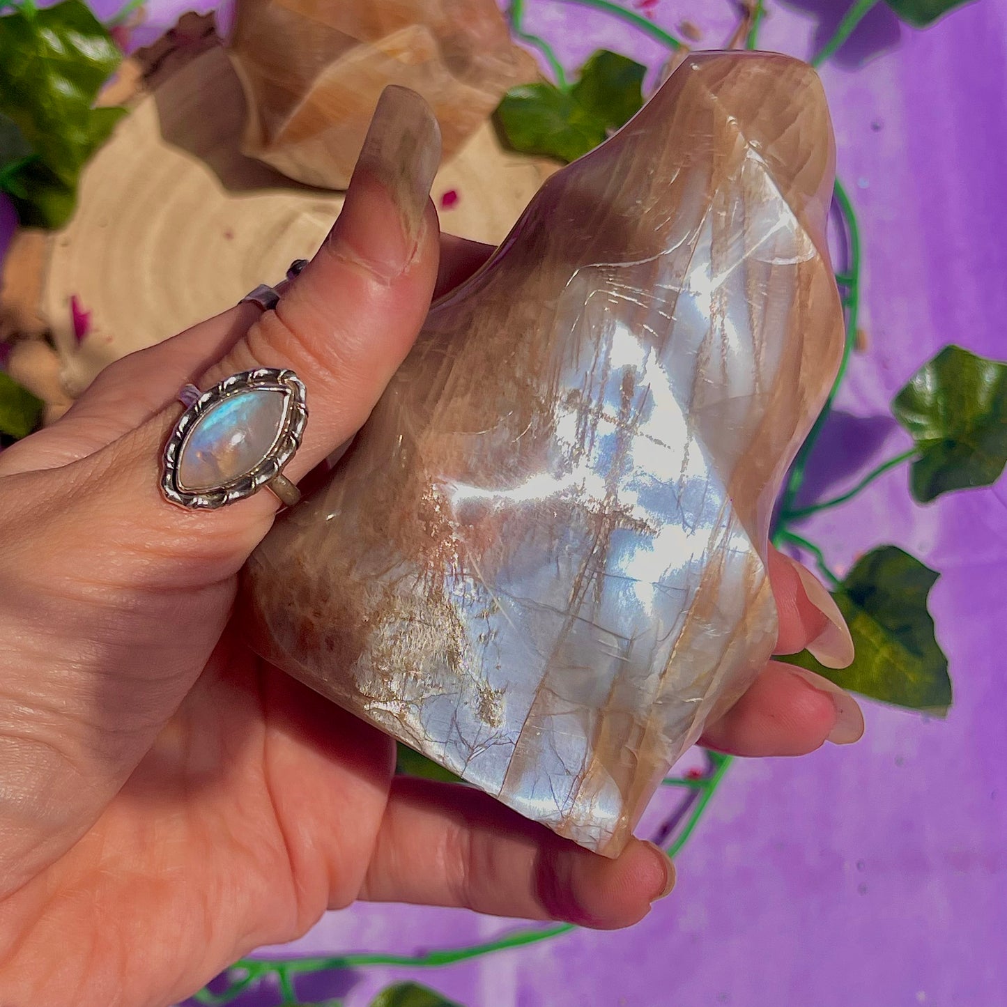 moonstone flame carving ~ intuitively chosen