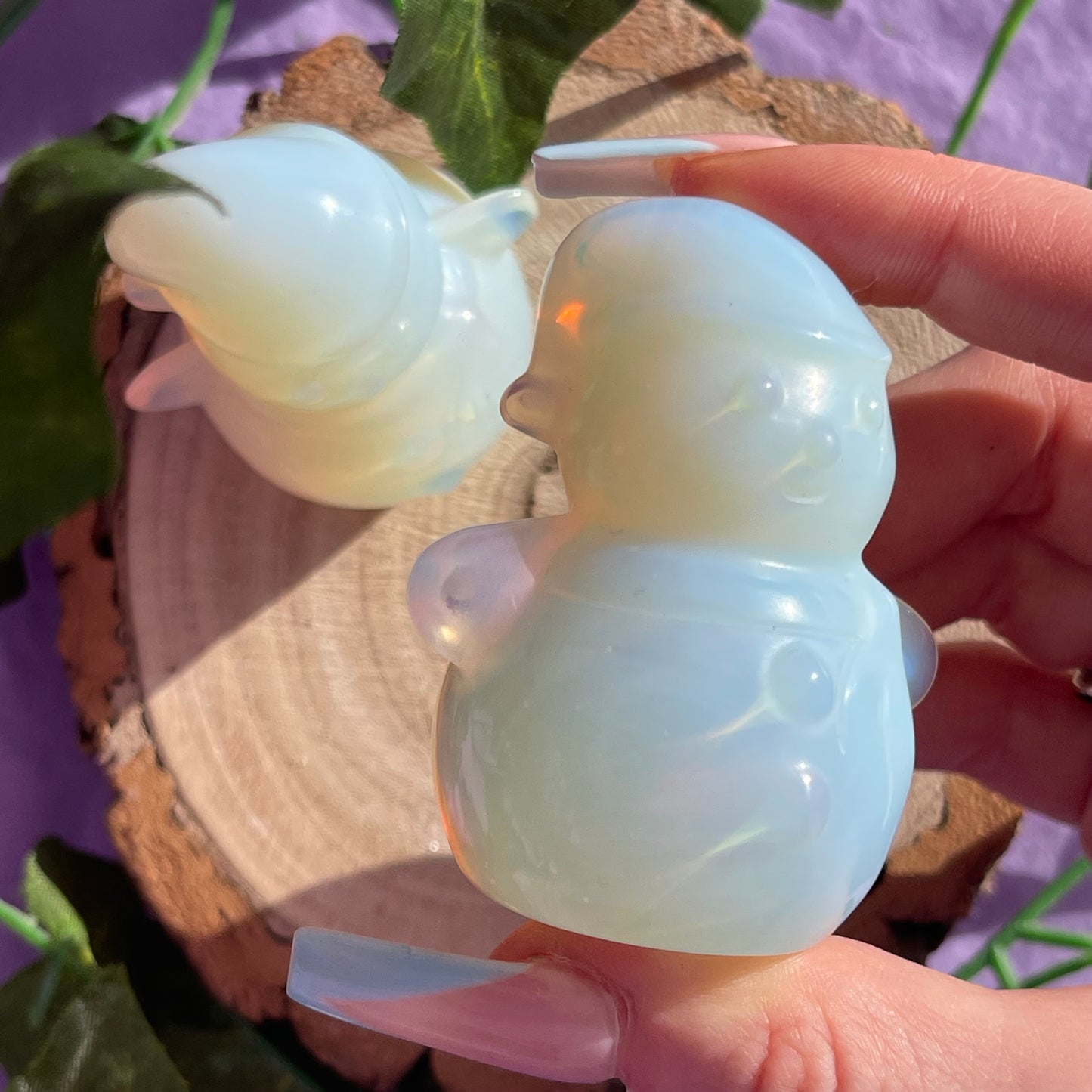 opalite snowman carving