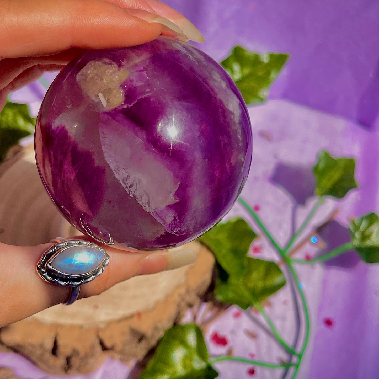 rainbow fluorite sphere A