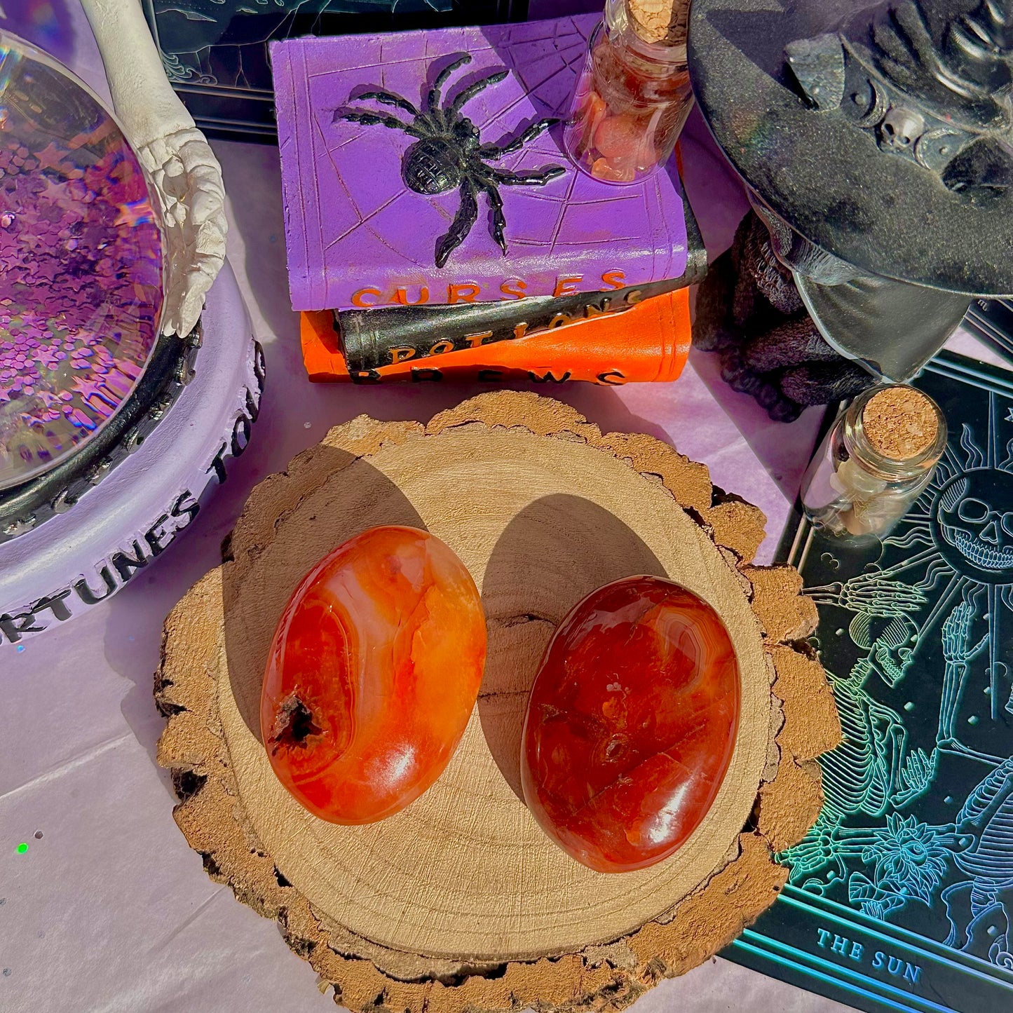 carnelian palm stones ~ intuitively chosen