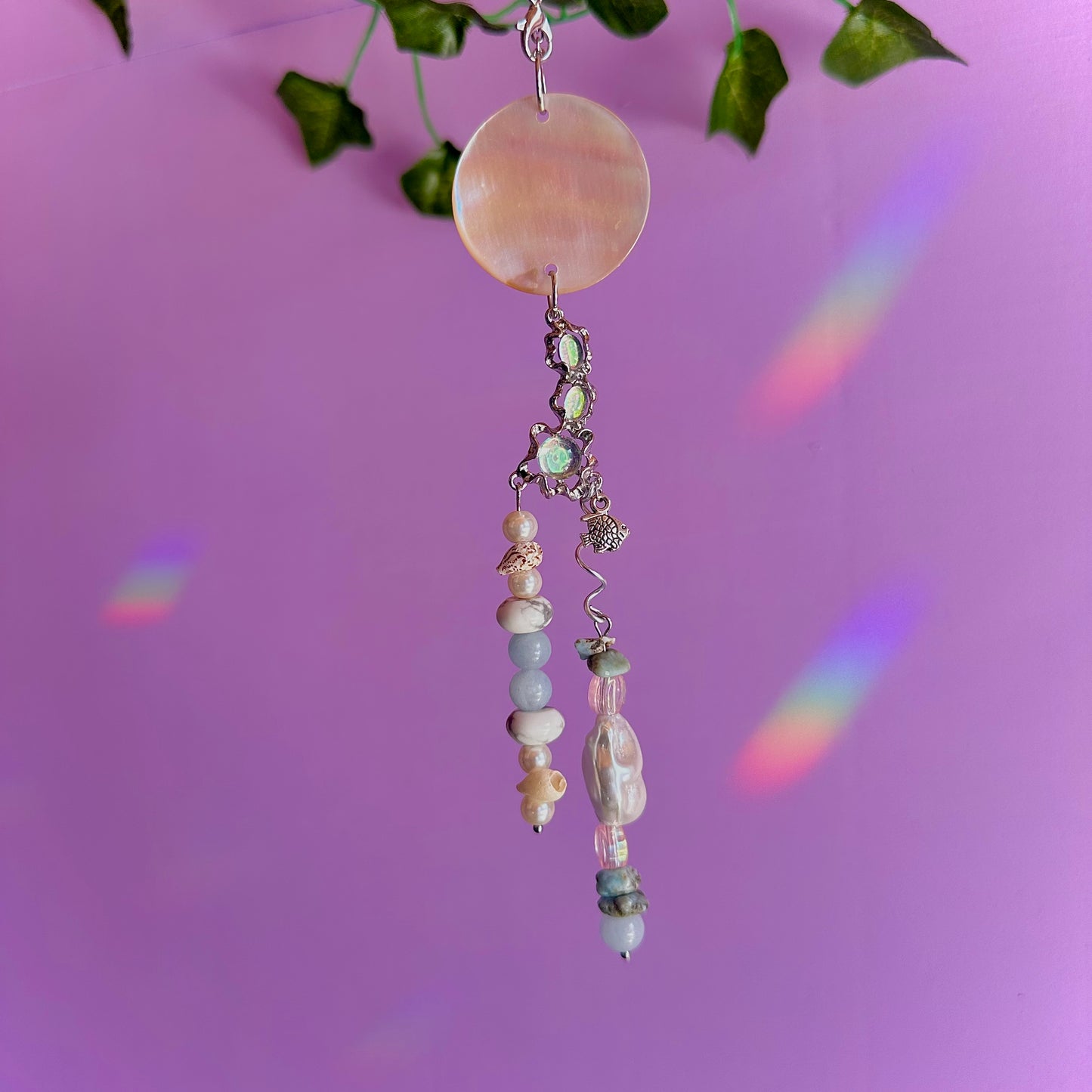 under the sea car charm ~ larimar, aquamarine, howlite