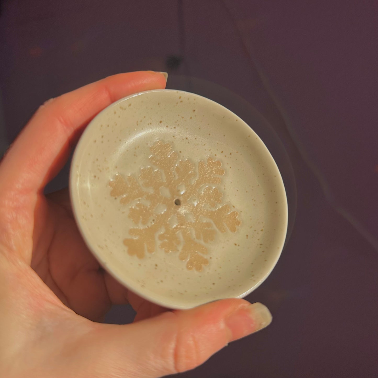 snowflake incense holder