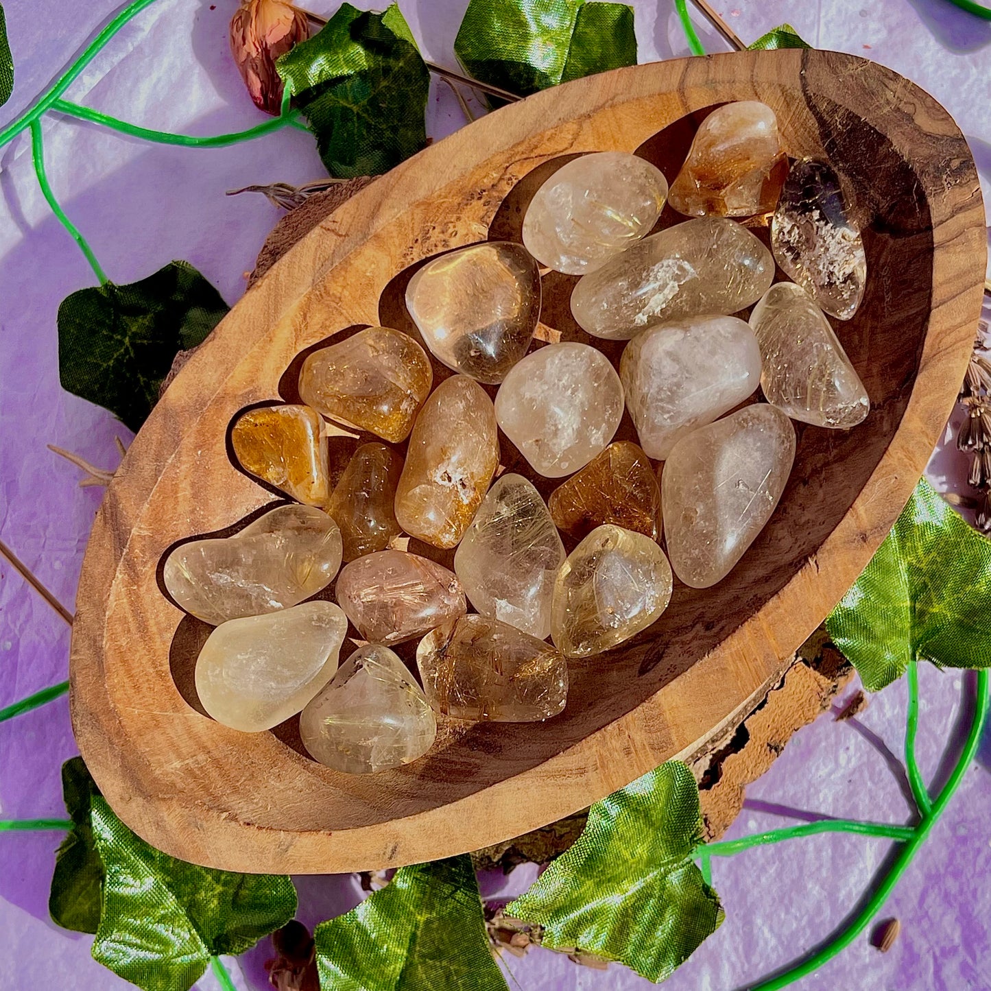 gold rutilated quartz tumbles