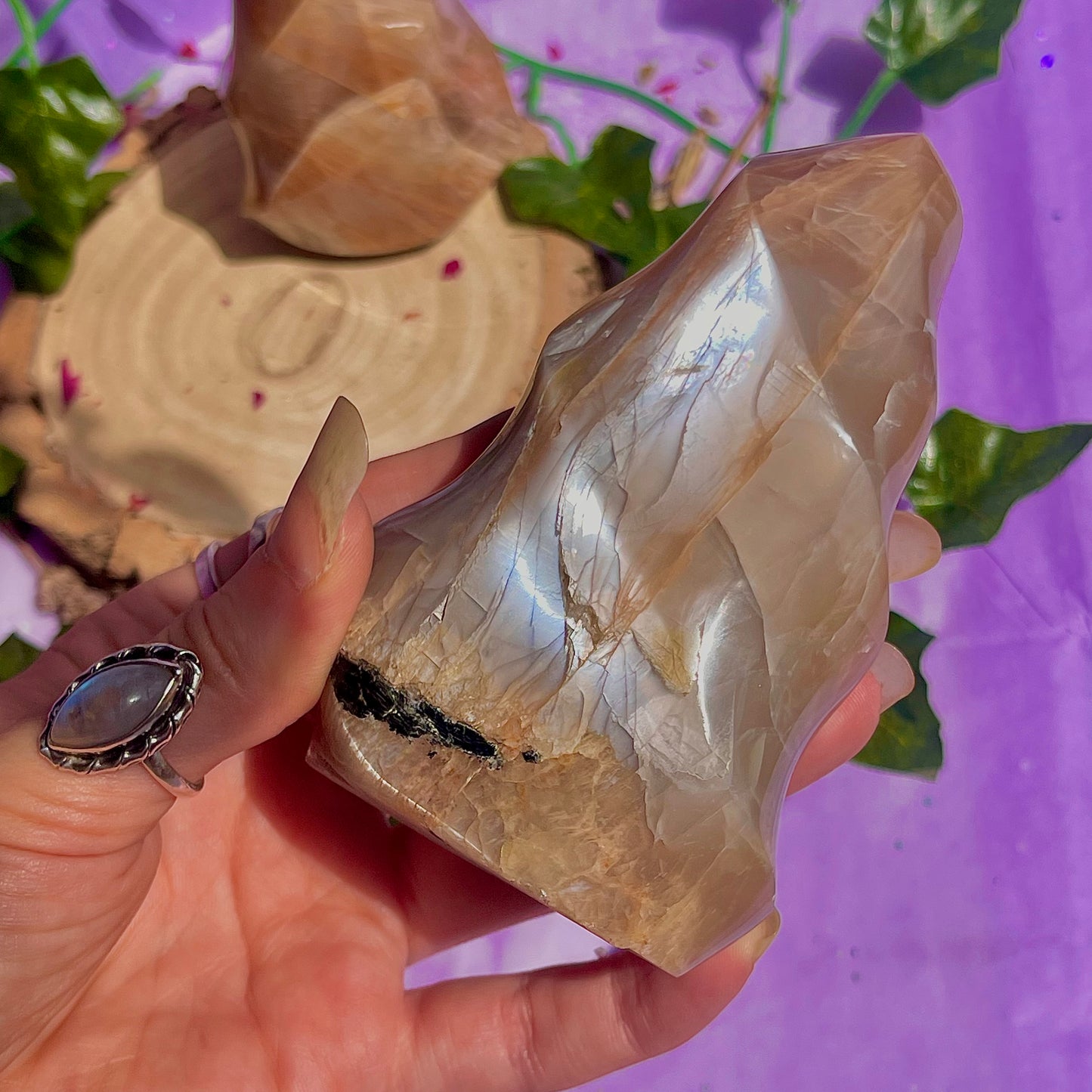 moonstone flame carving ~ intuitively chosen