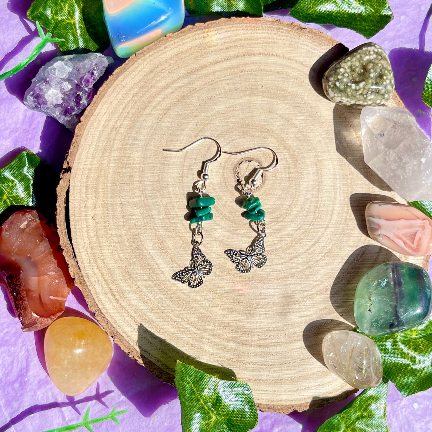 butterflies - malachite on 925 hooks