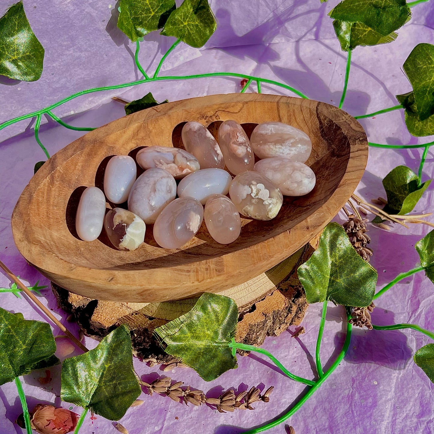 flower agate tumble