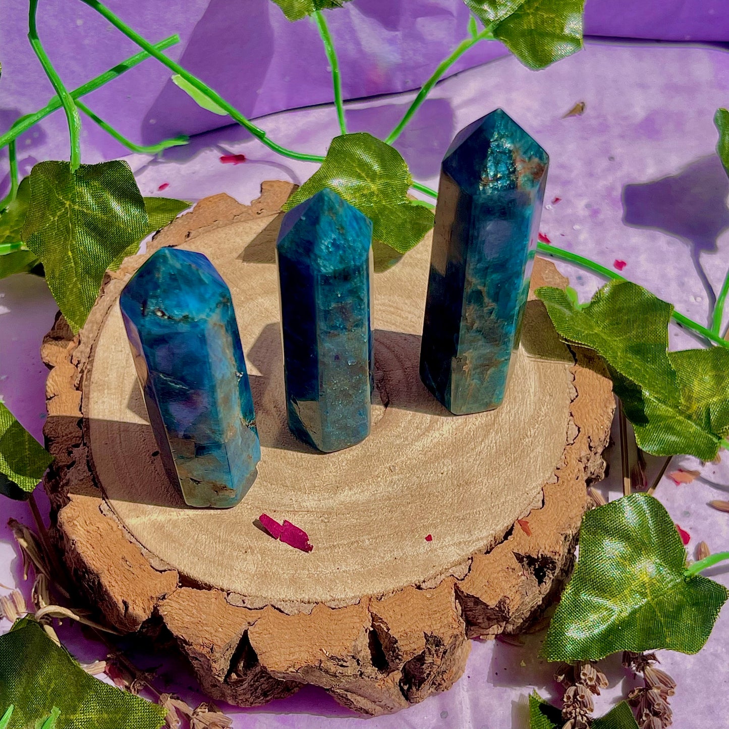 blue apatite towers ~ intuitively chosen