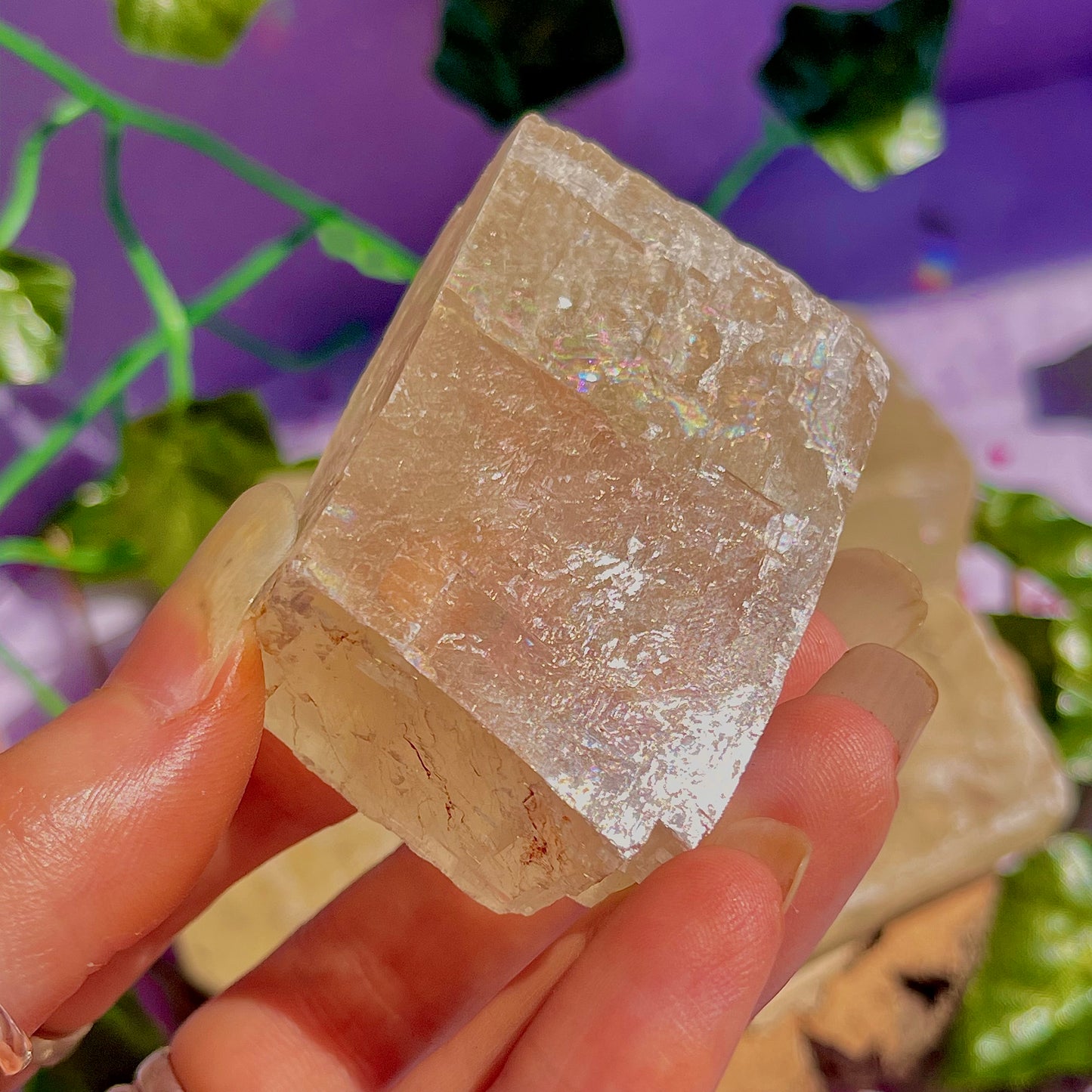 optical golden calcite natural rhombohedrons ~ small