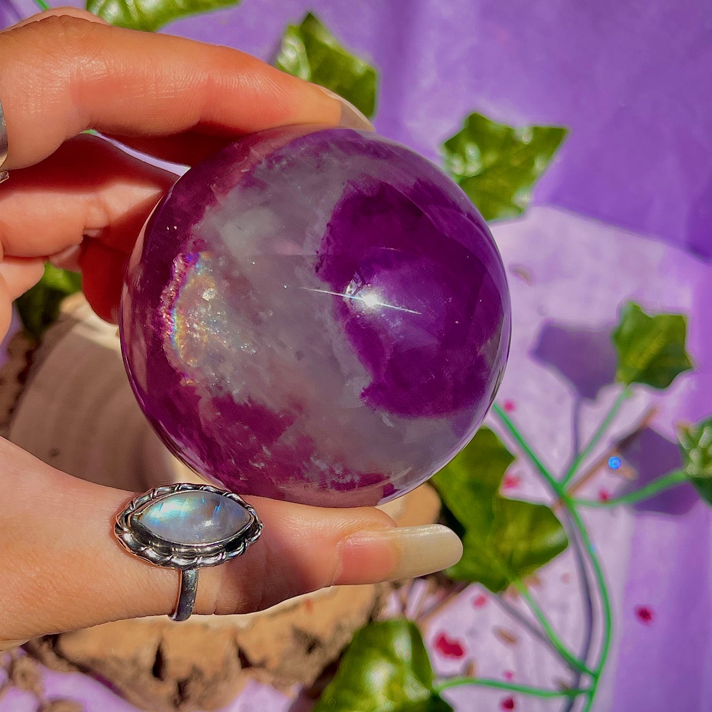 rainbow fluorite sphere A