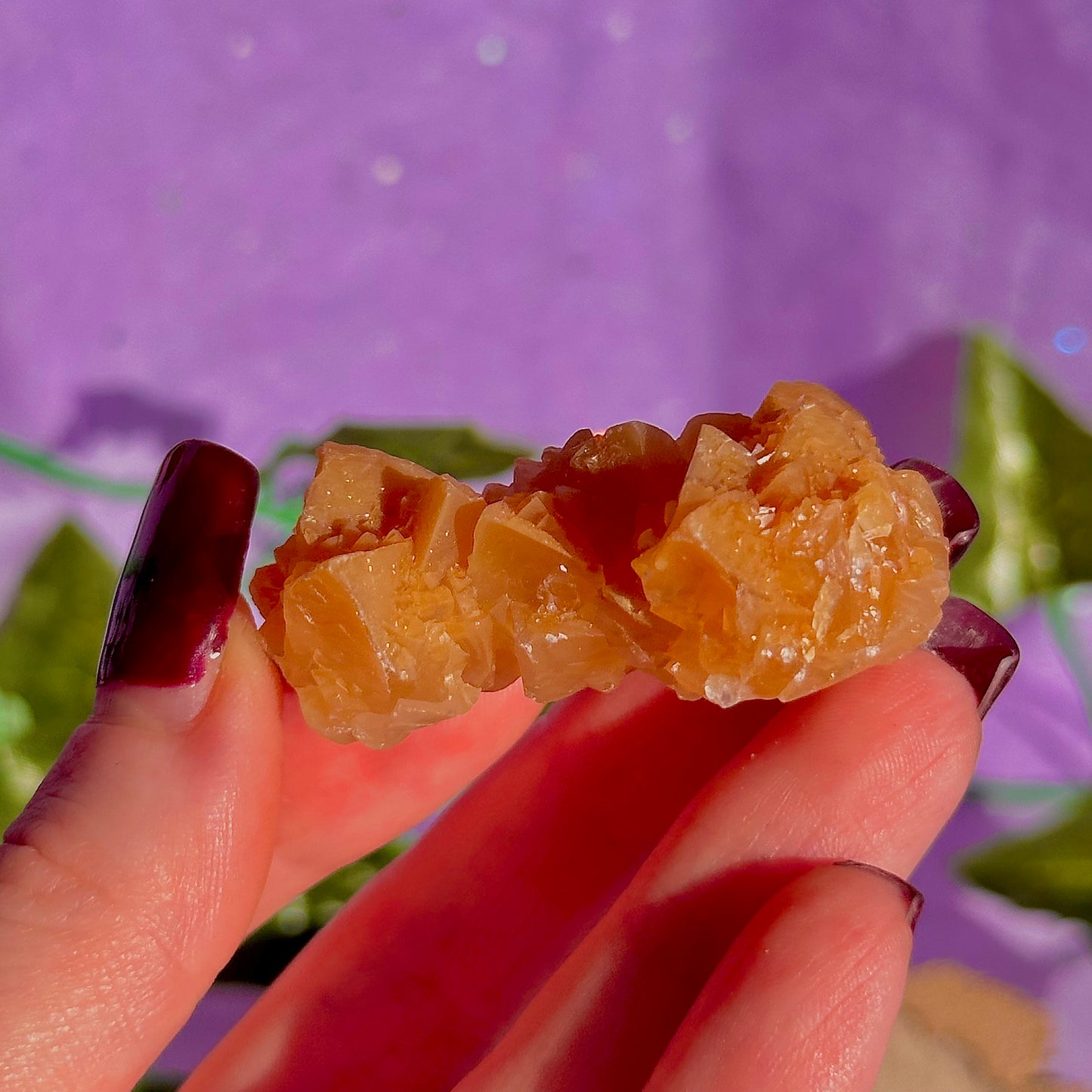 orange calcite specimen cluster B