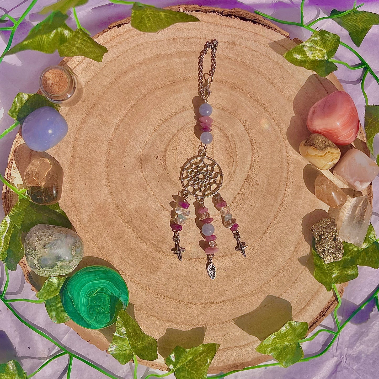 calm dream catcher car charm
