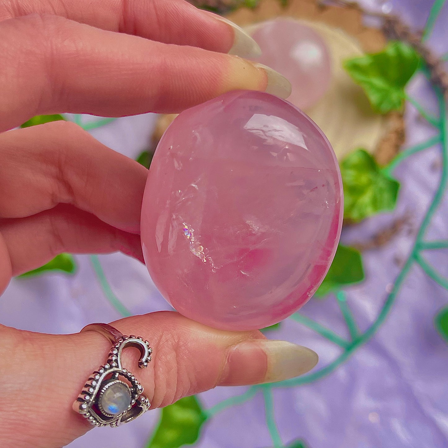 rose quartz palm stone - choose your own