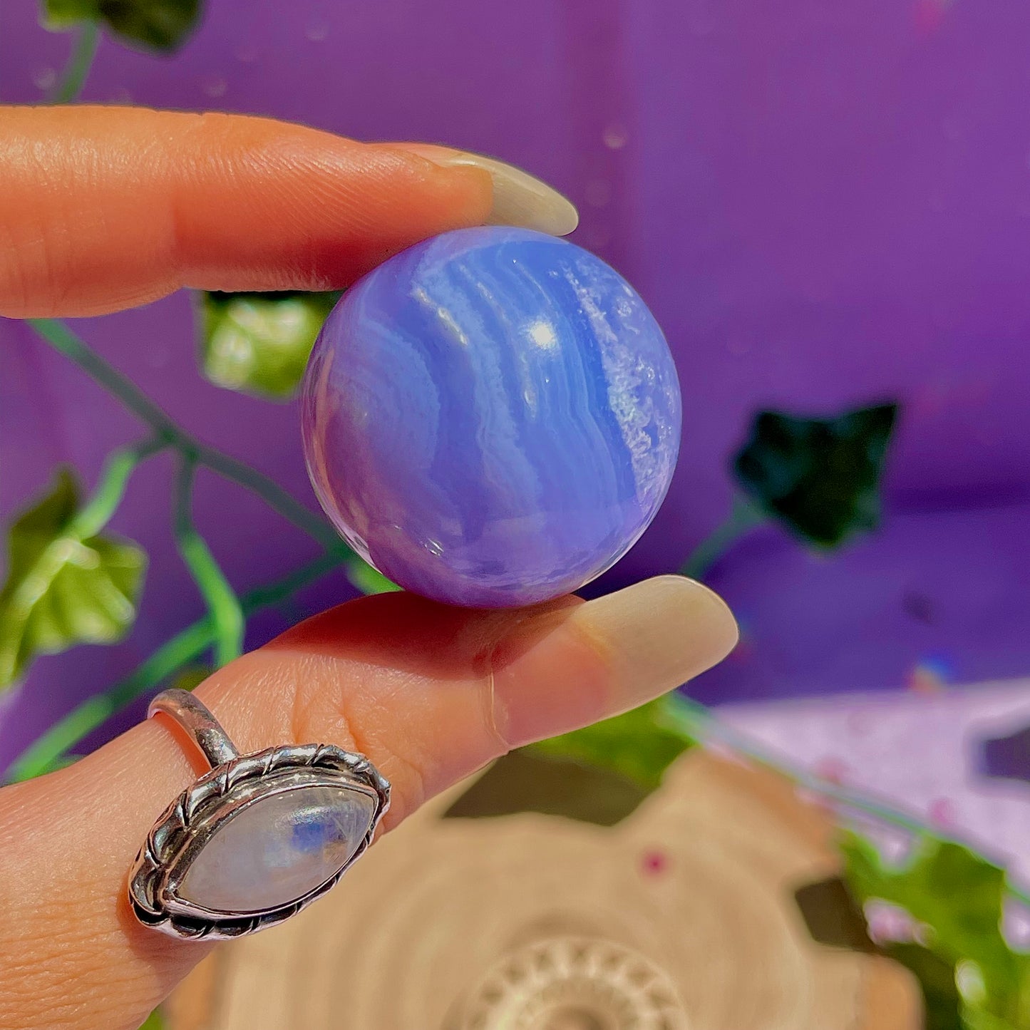 blue lace agate sphere B