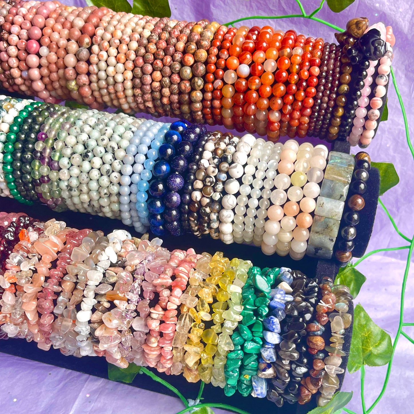 crystal bracelets (beaded & chip)