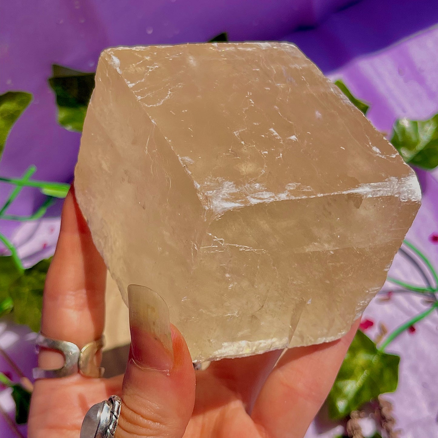optical golden calcite natural rhododendron ~ xlarge