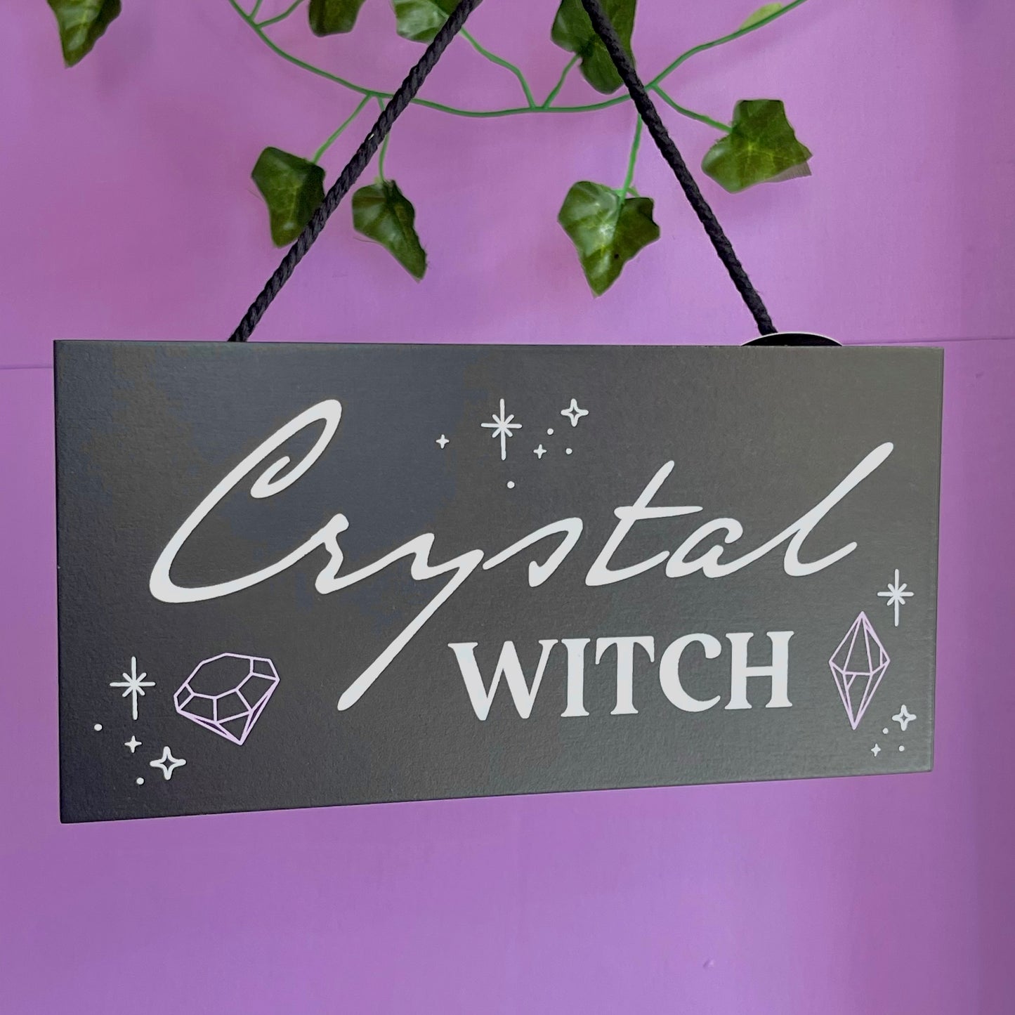 ‘crystal witch’ hanging sign