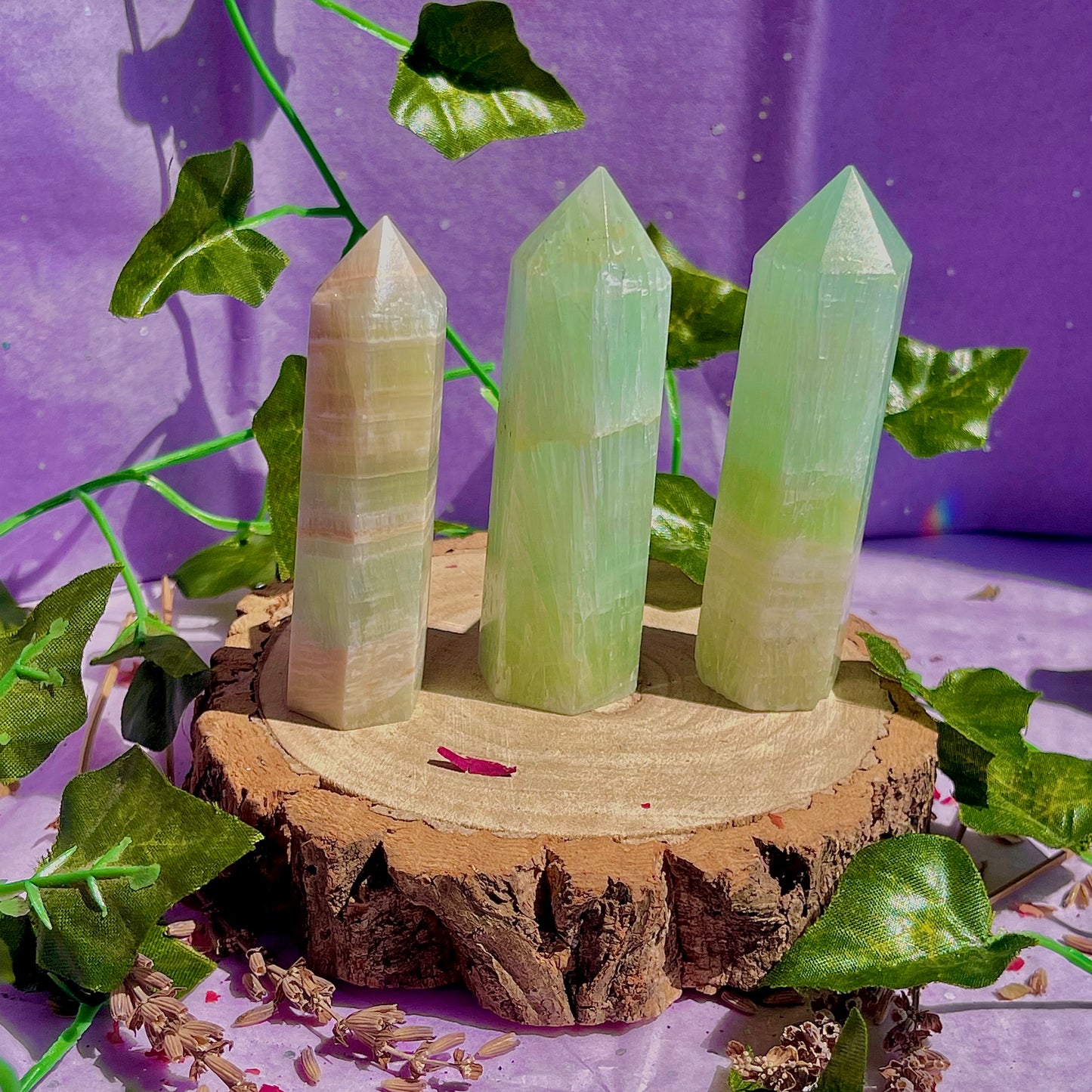 pistachio calcite towers ~ intuitively chosen