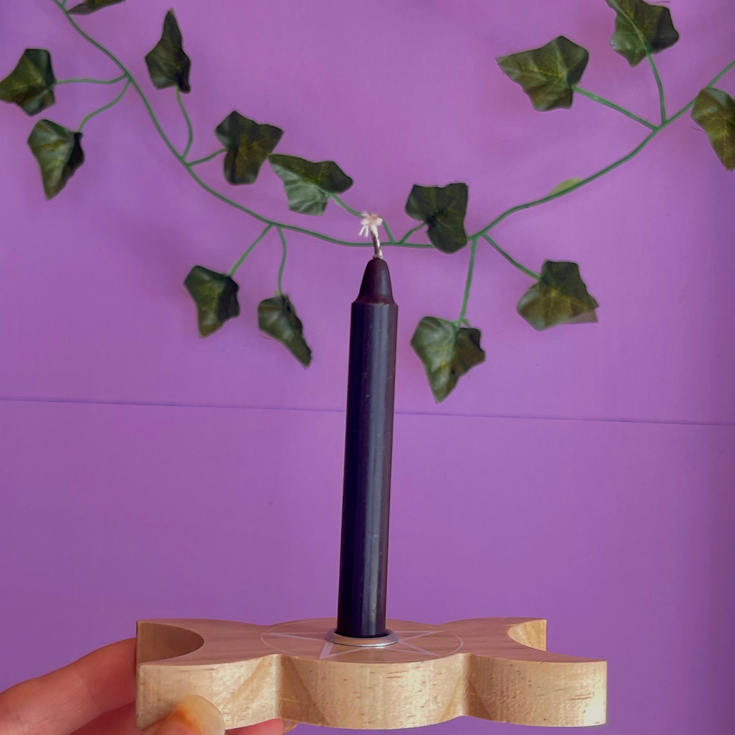 tripe moon spell candle holder