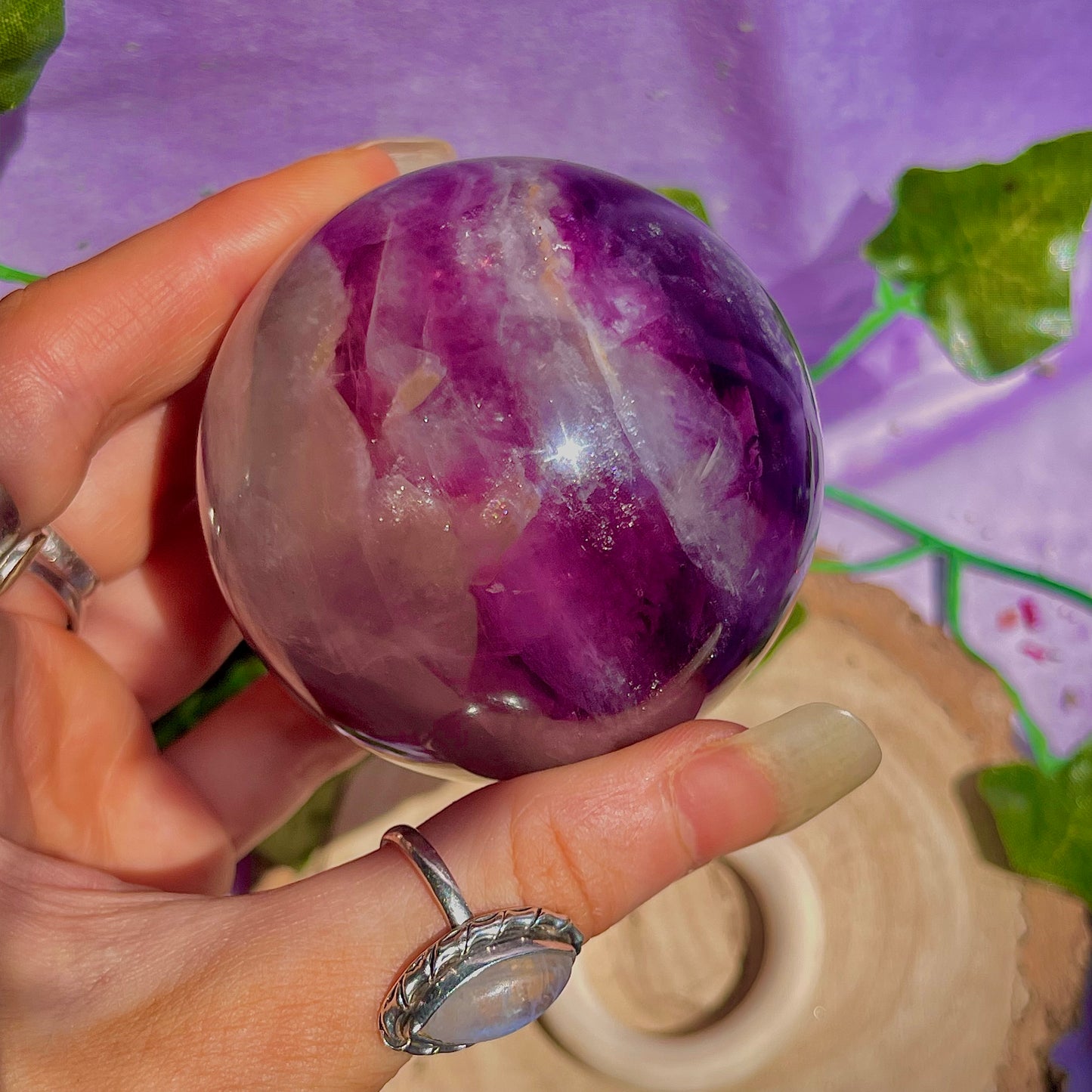 rainbow fluorite sphere B