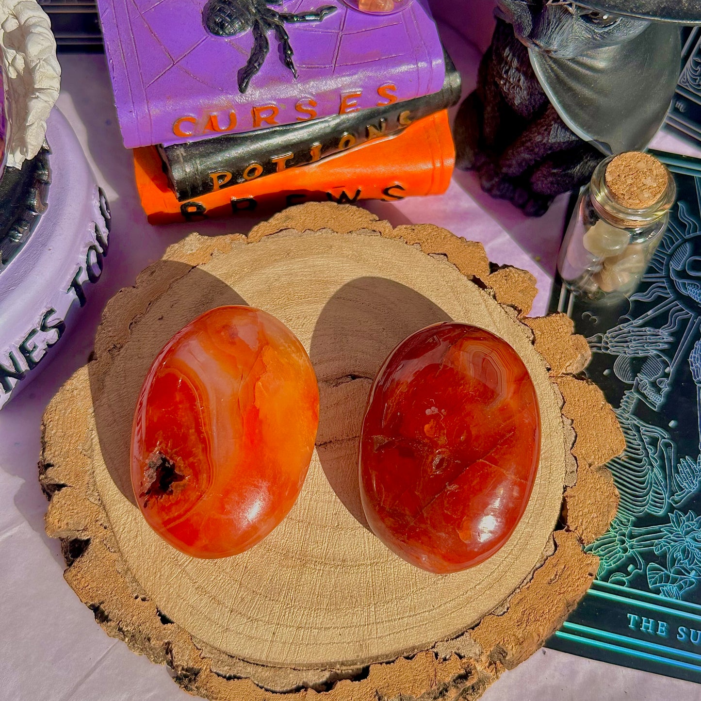 carnelian palm stones ~ intuitively chosen