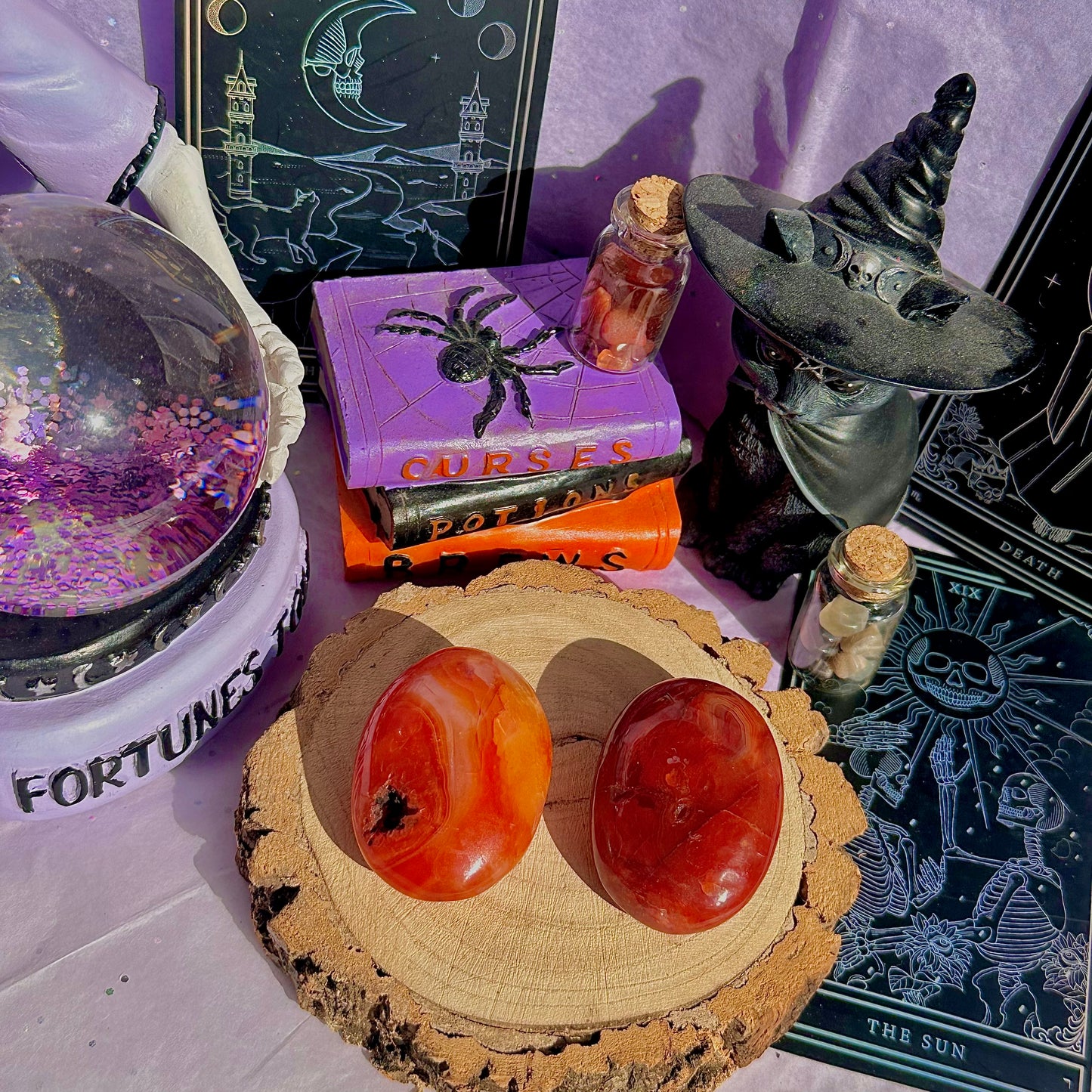 carnelian palm stones ~ intuitively chosen