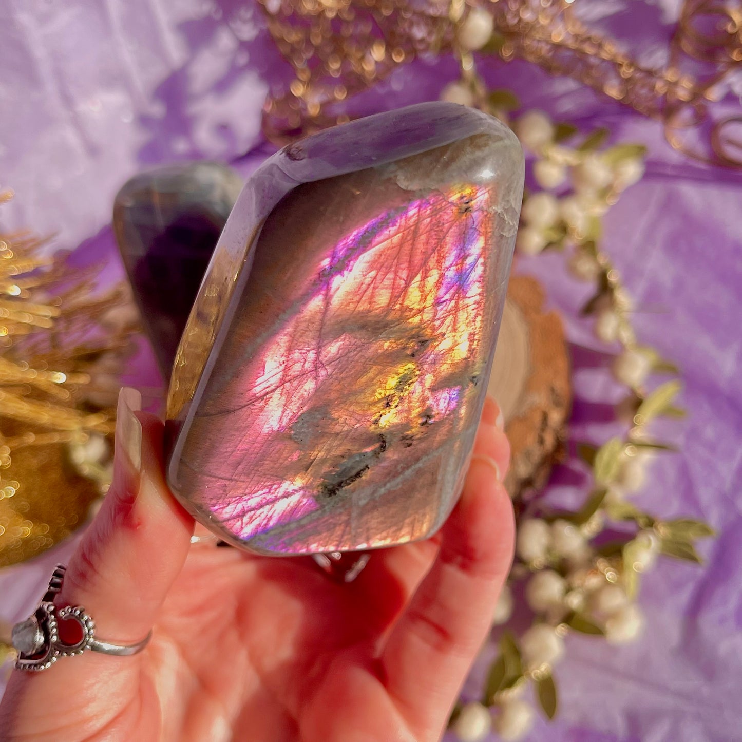 labradorite freeform sunset flash ~ intuitively chosen