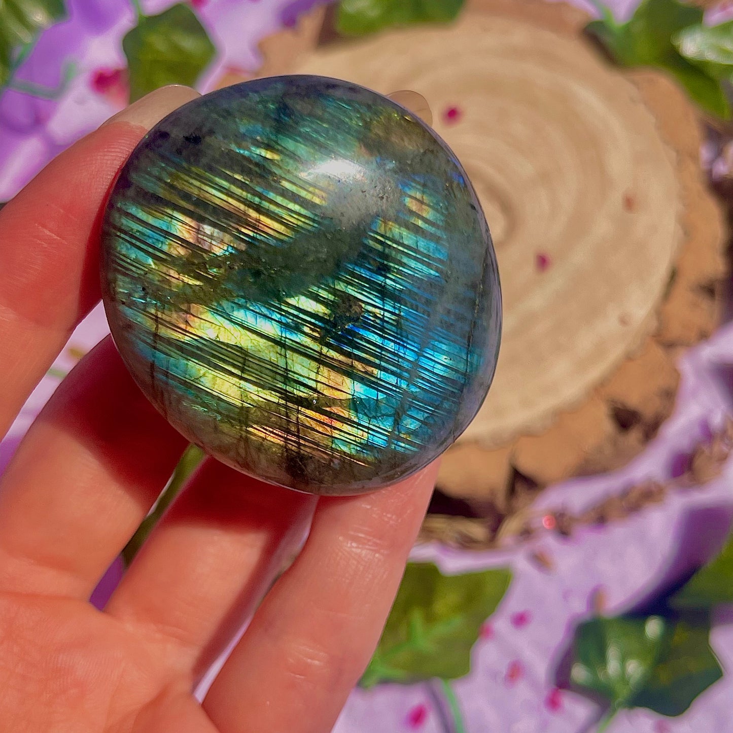 labradorite palm stone ~ intuitively chosen