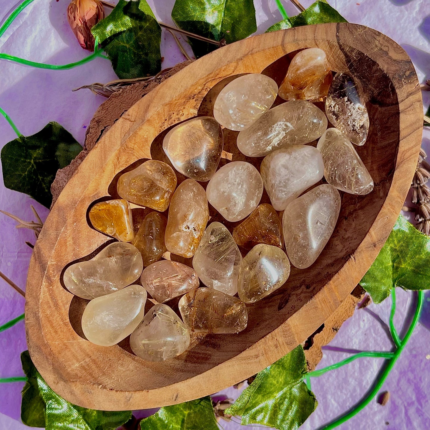 gold rutilated quartz tumbles