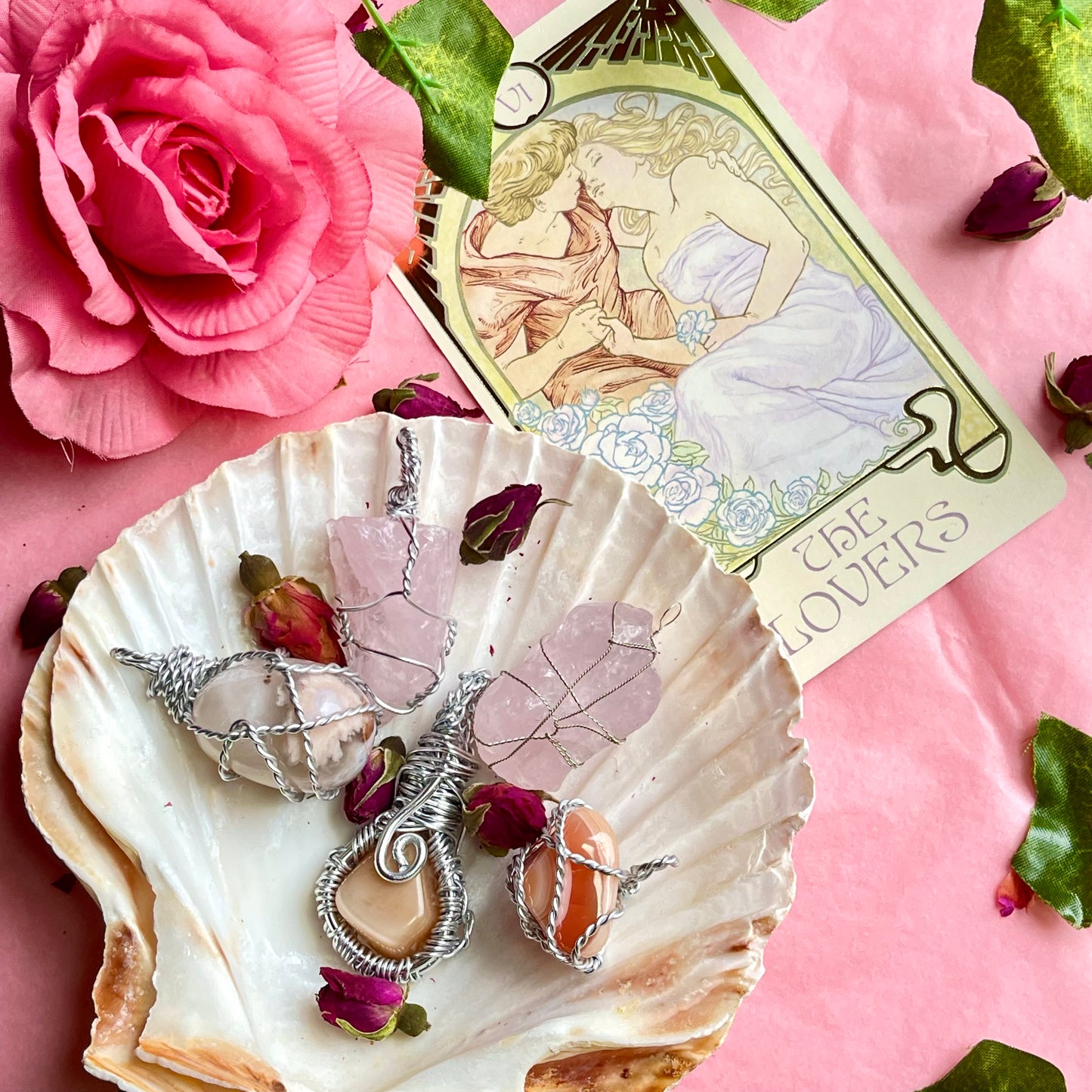 erotes wire wrap pendants