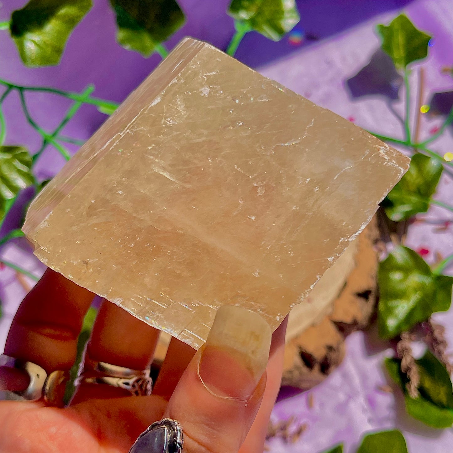 optical golden calcite natural rhododendron ~ xlarge