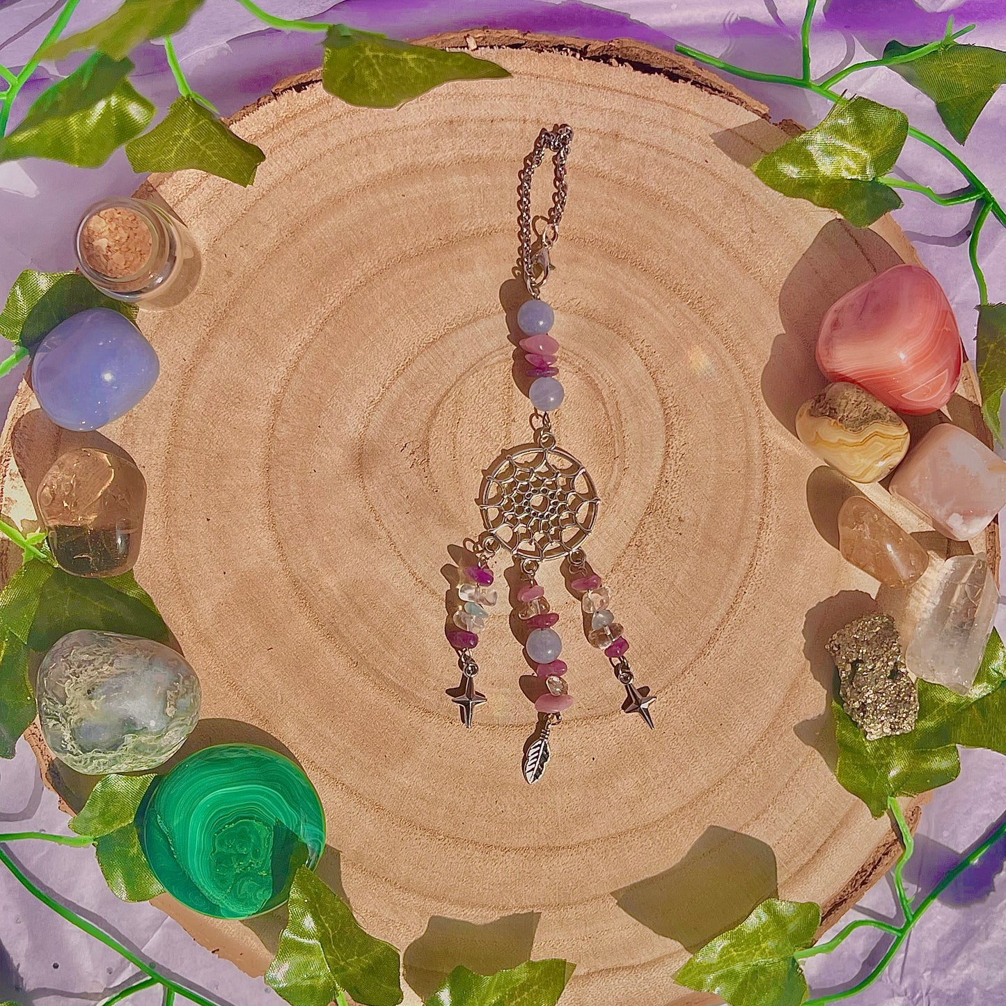 calm dream catcher car charm
