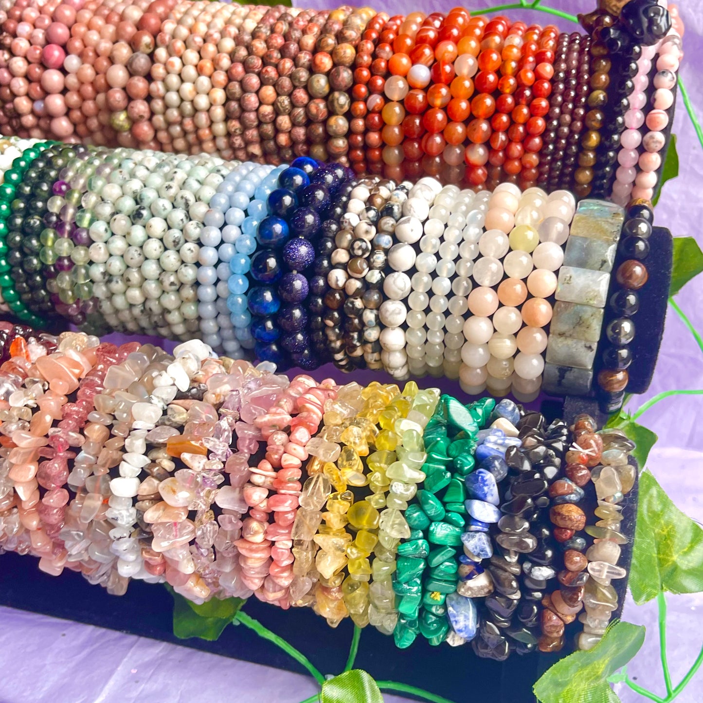 crystal bracelets (beaded & chip)