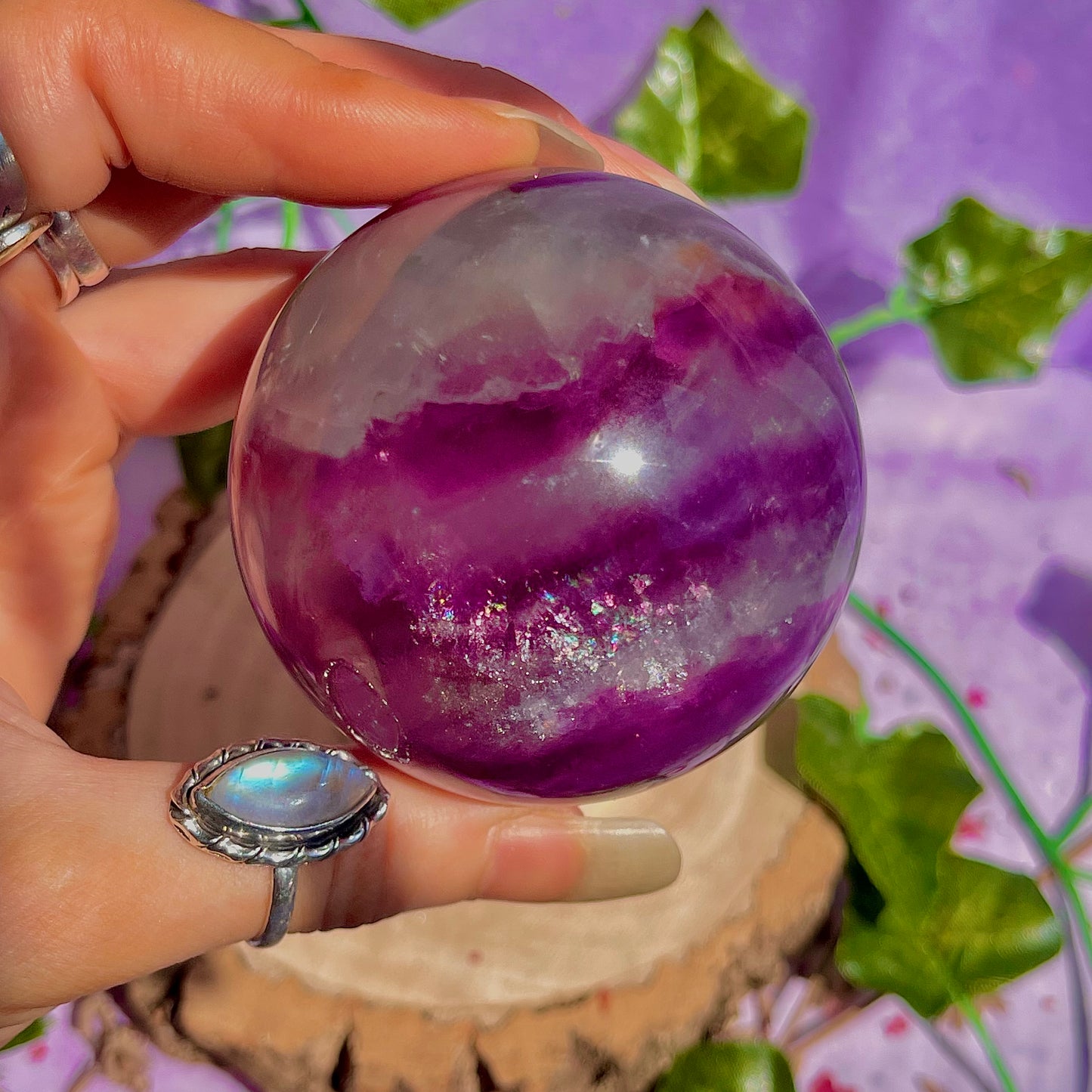 rainbow fluorite sphere A