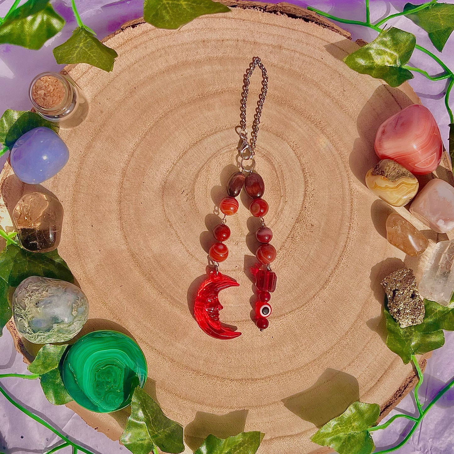 red moon car charm