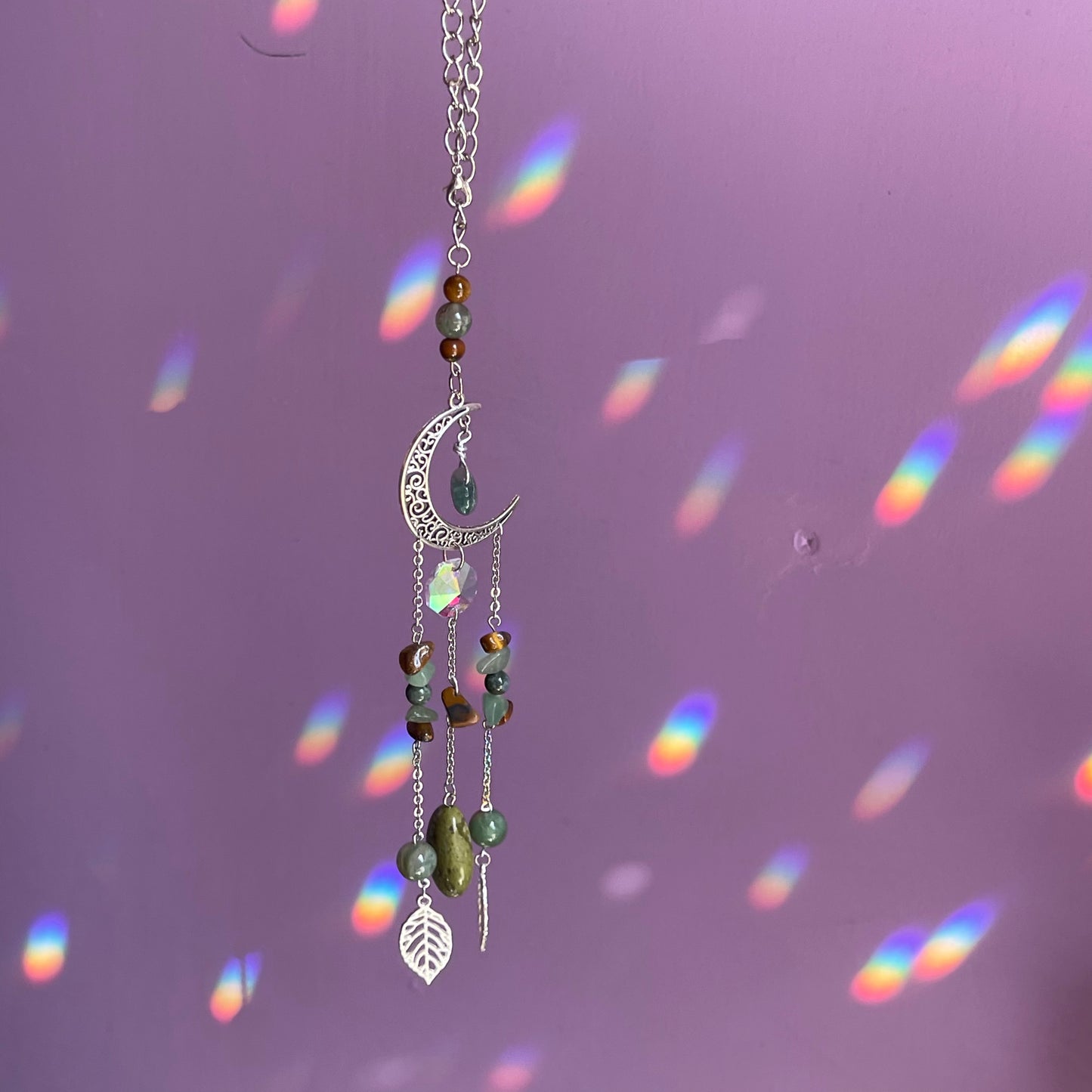 waning crescent car charm