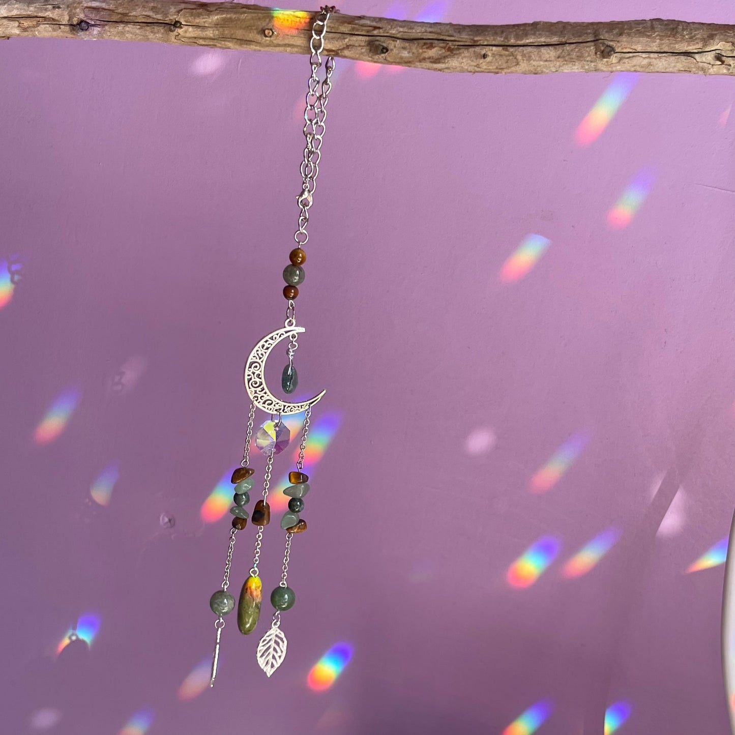 waning crescent car charm