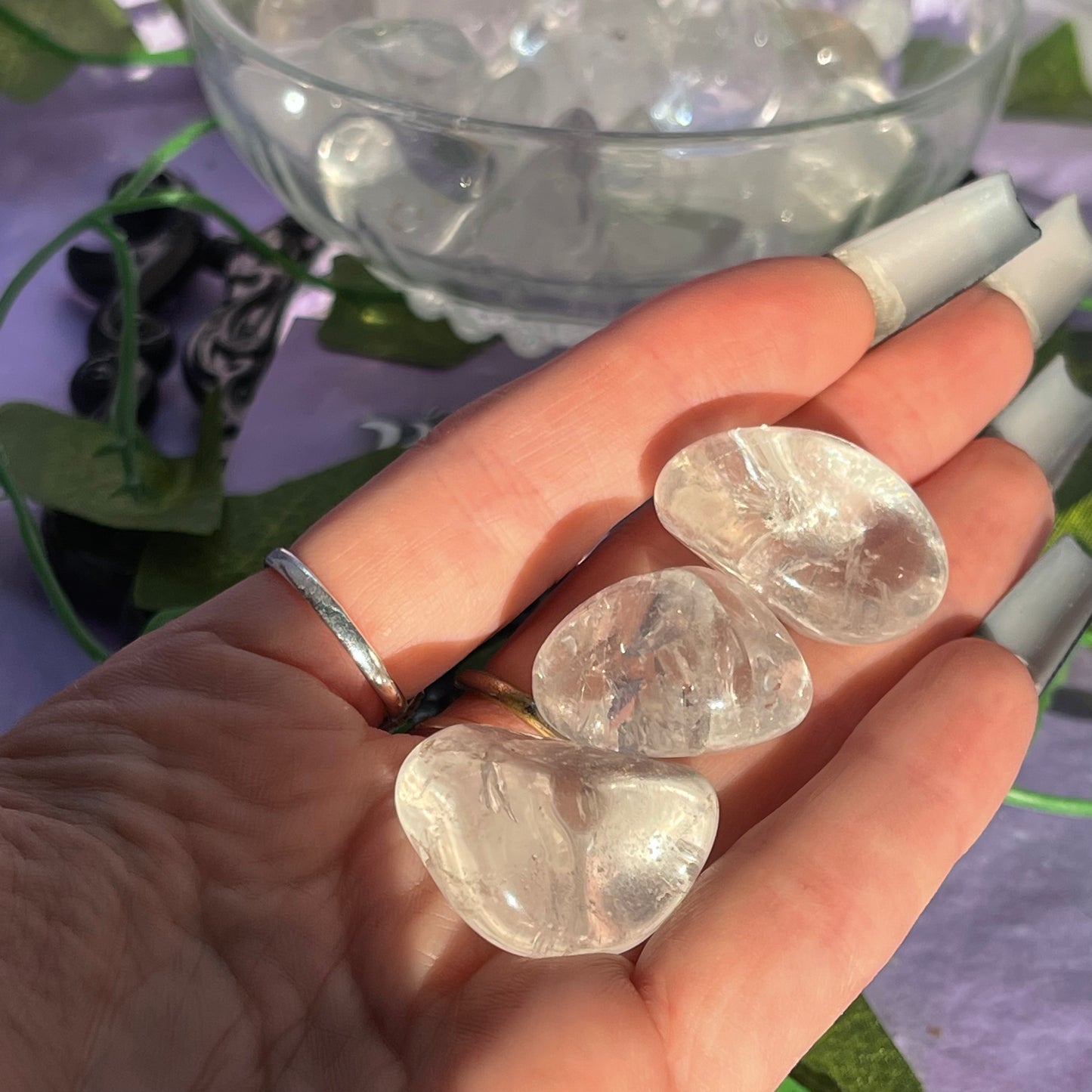 clear quartz tumble