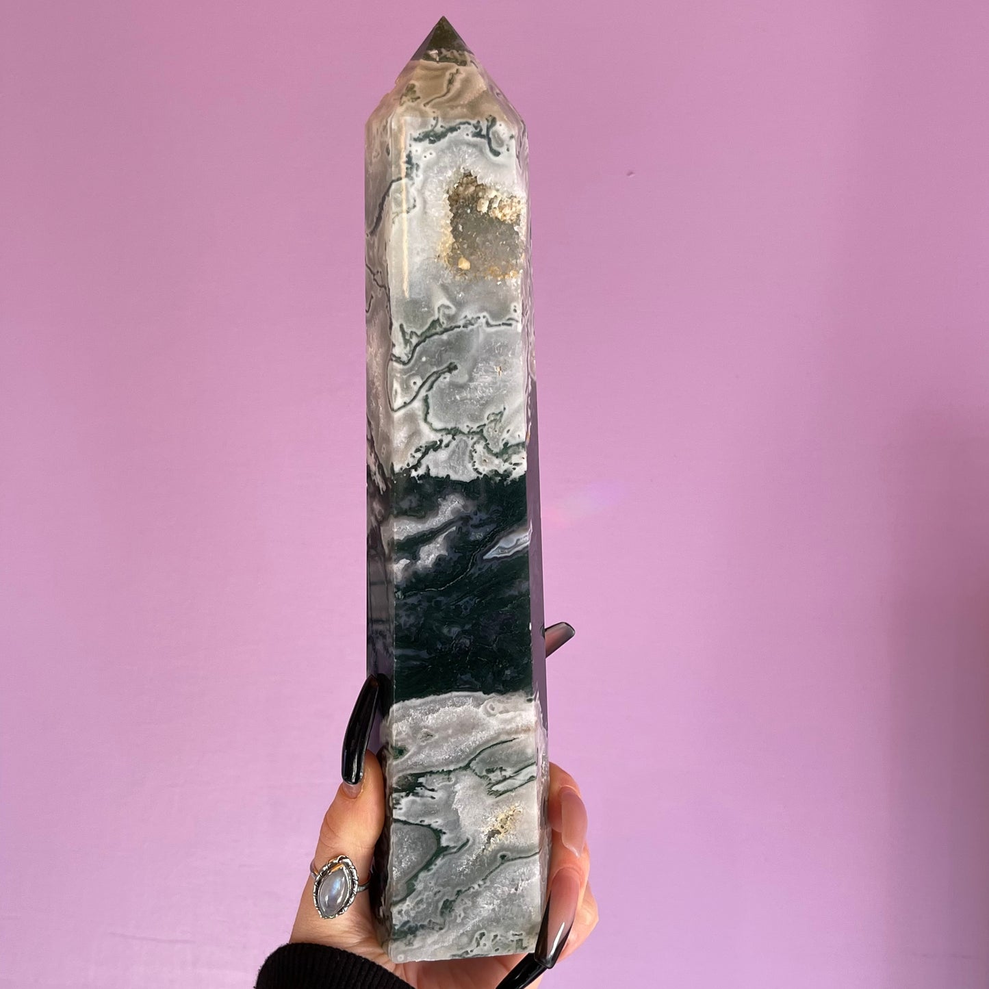moss agate tower 1.16kg