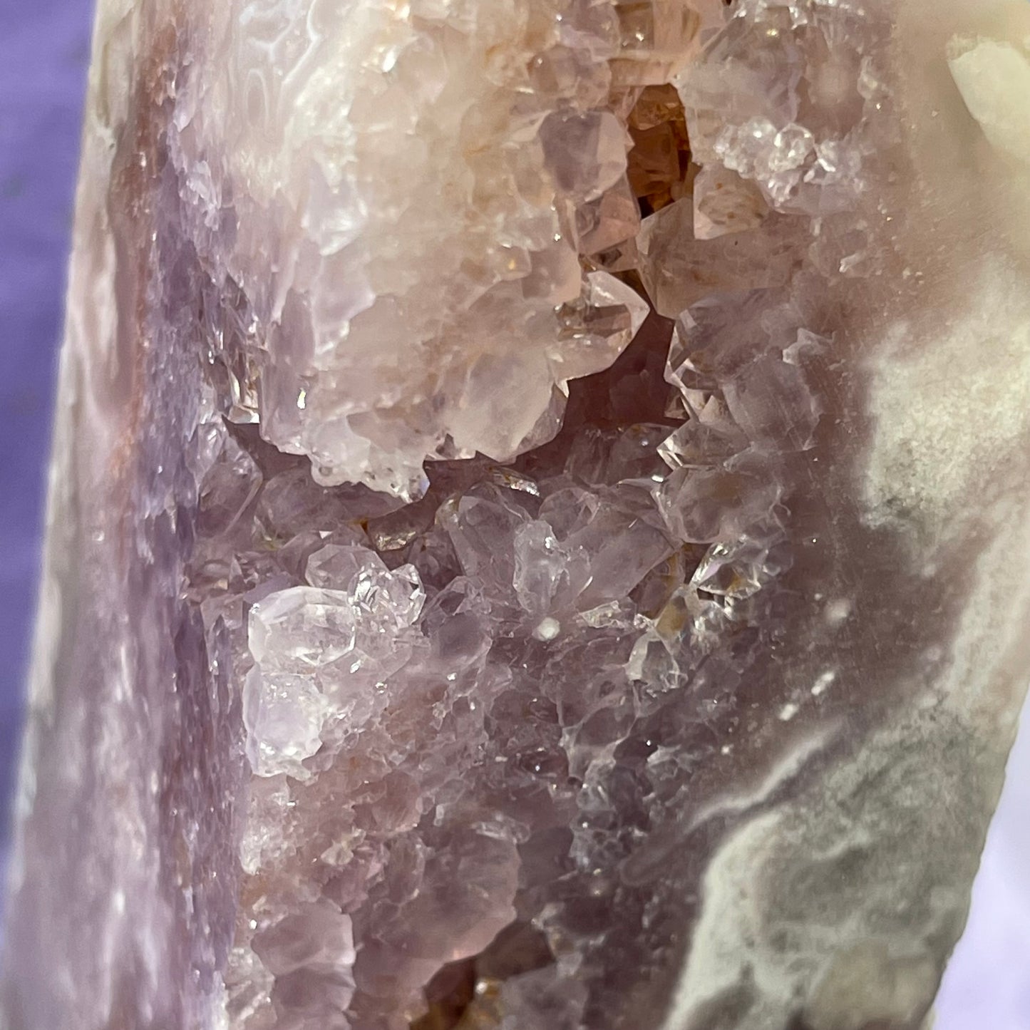 flower agate X amethyst X pink amethyst tower 700+g