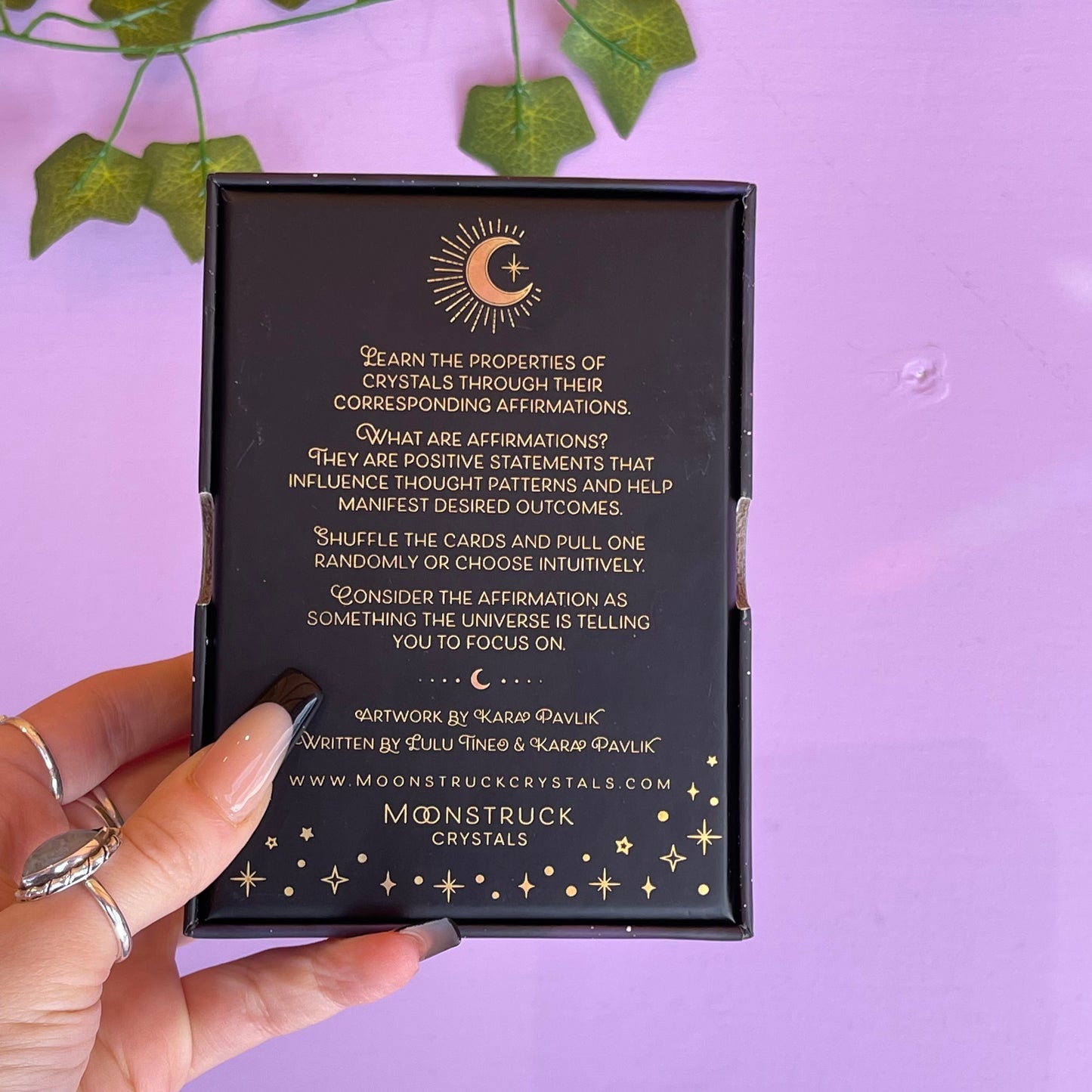 moonstruck crystals crystal affirmation deck