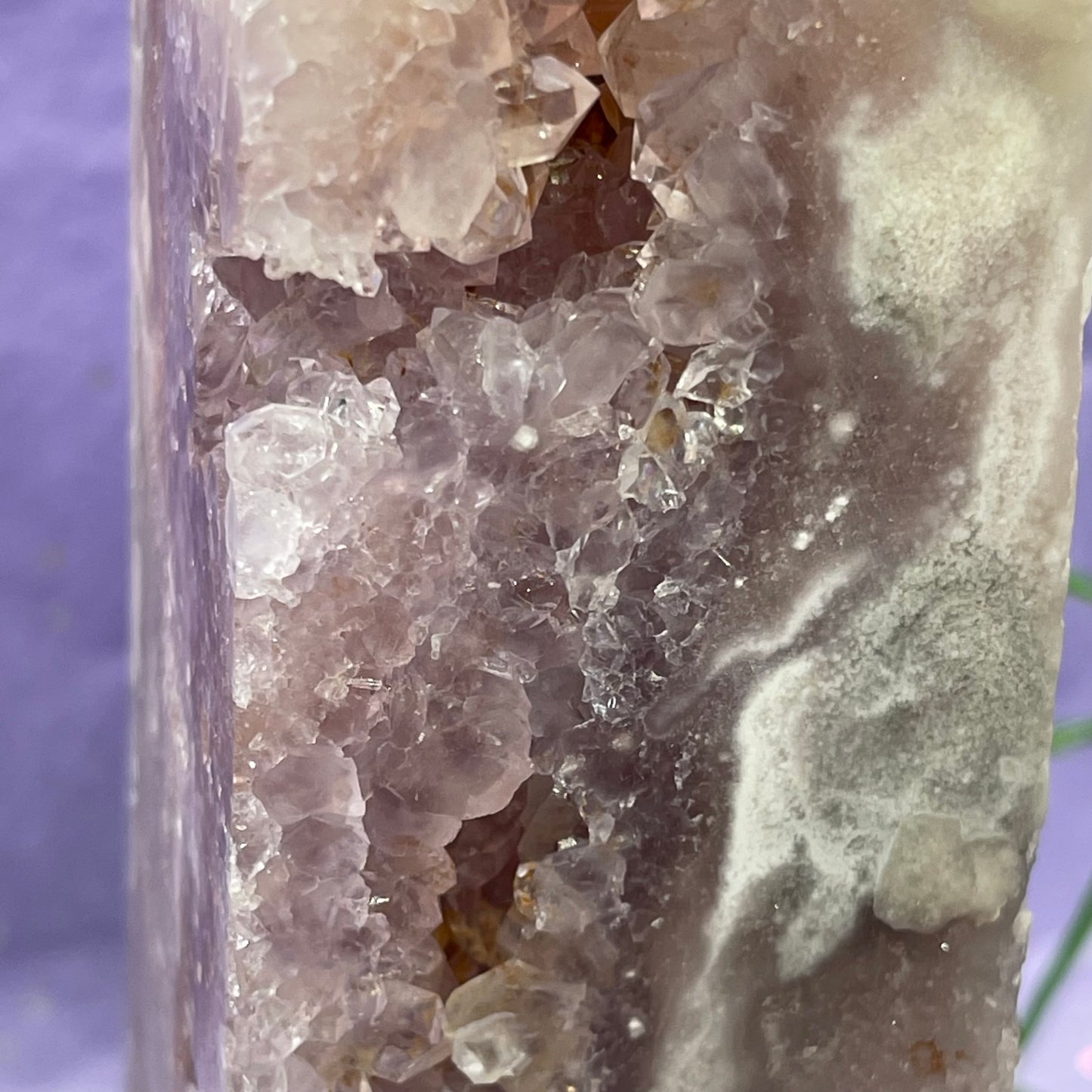 flower agate X amethyst X pink amethyst tower 700+g